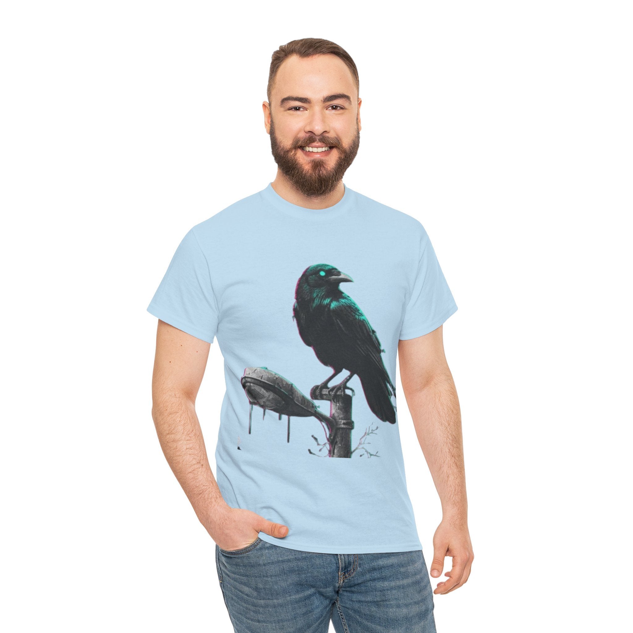 Raven Perch T‑Shirt — Gothic Crow Graphic Tee