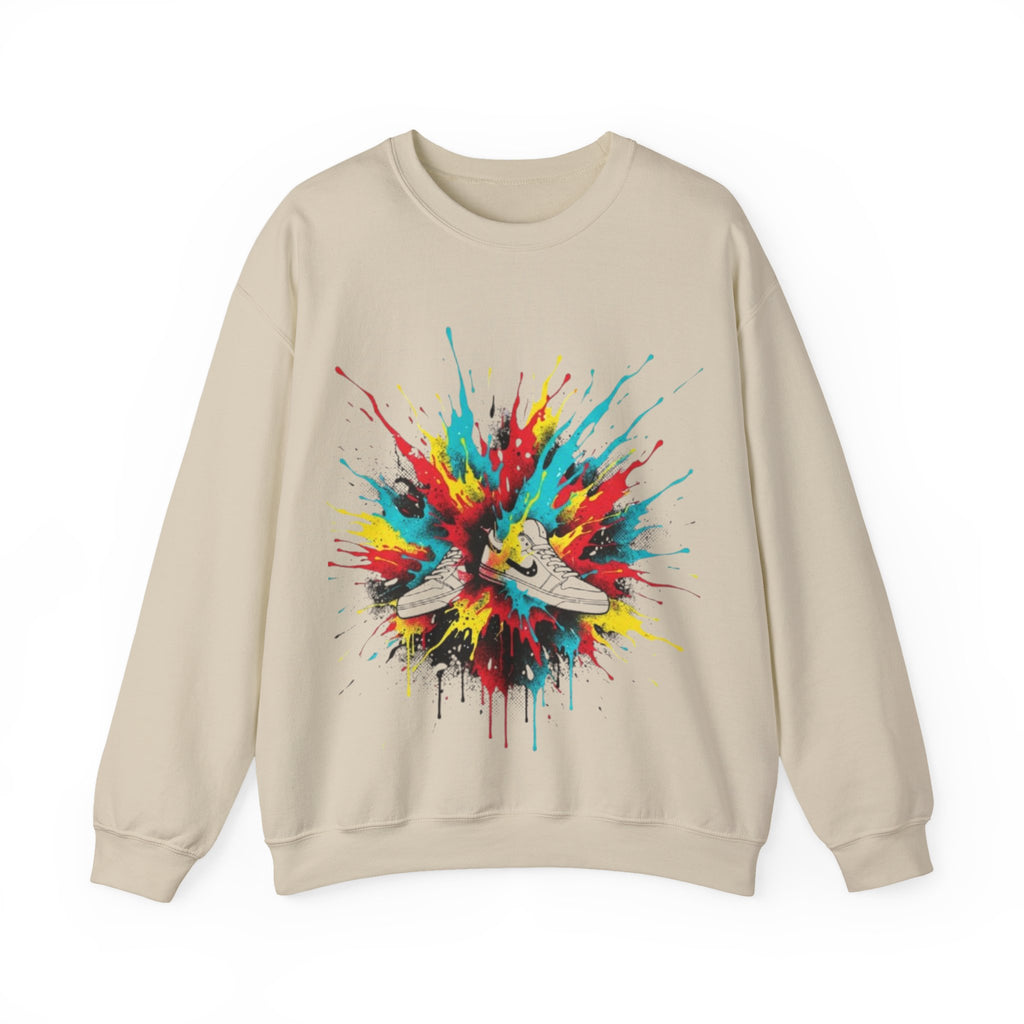 Sneaker Splash Crewneck Sweatshirt - Colorful Streetwear Graphic