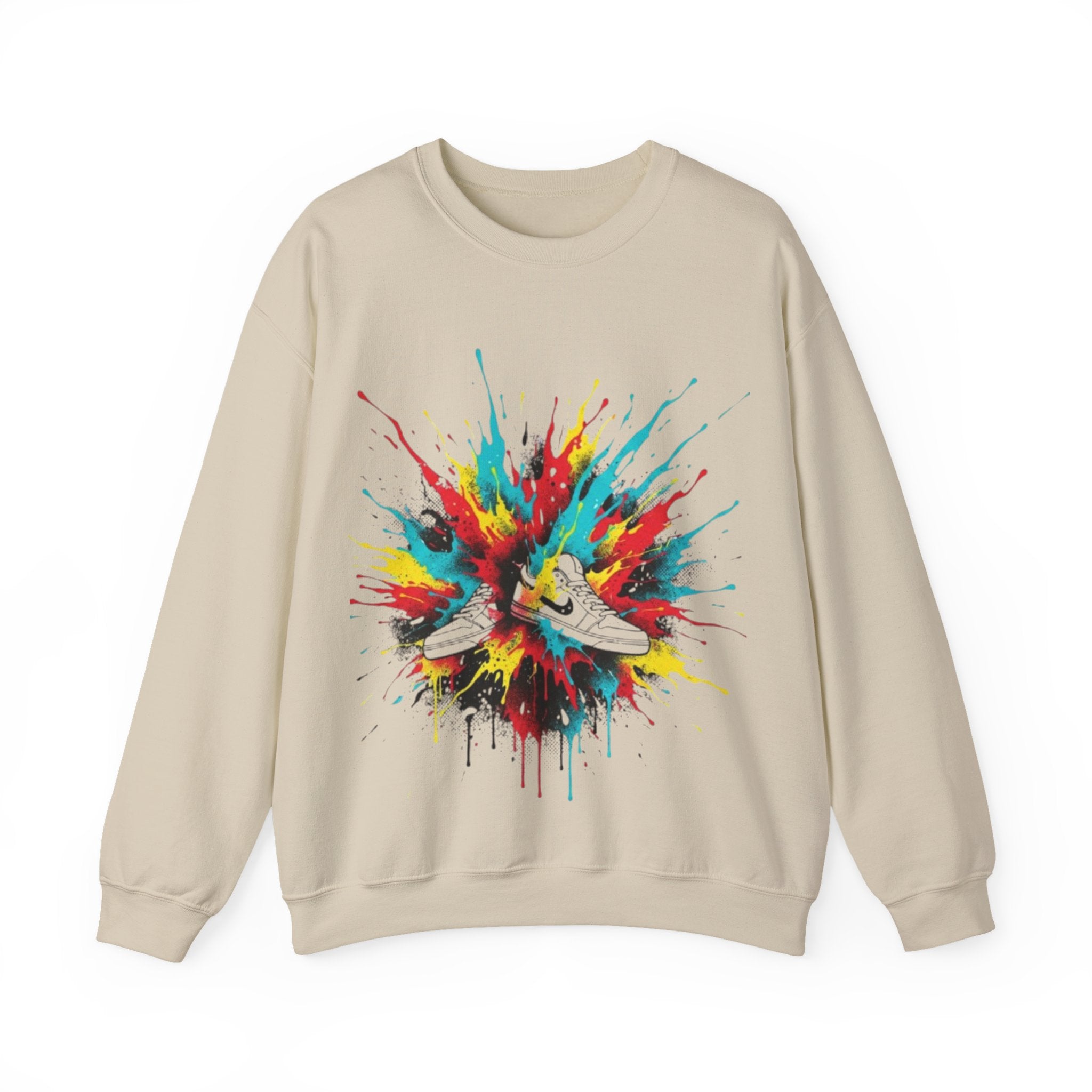 Sneaker Splash Crewneck Sweatshirt - Colorful Streetwear Graphic