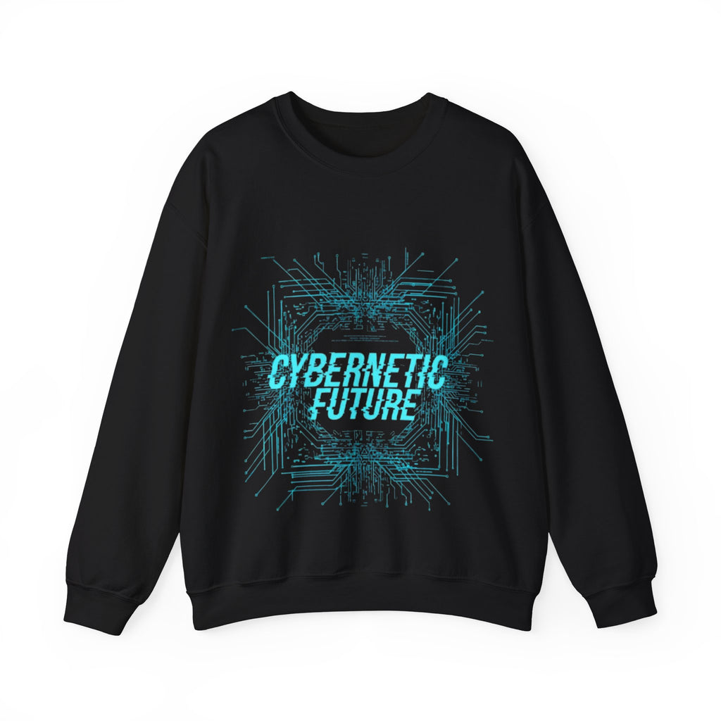 Cybernetic Future Crewneck Sweatshirt – Futuristic Tech Graphic Pullover
