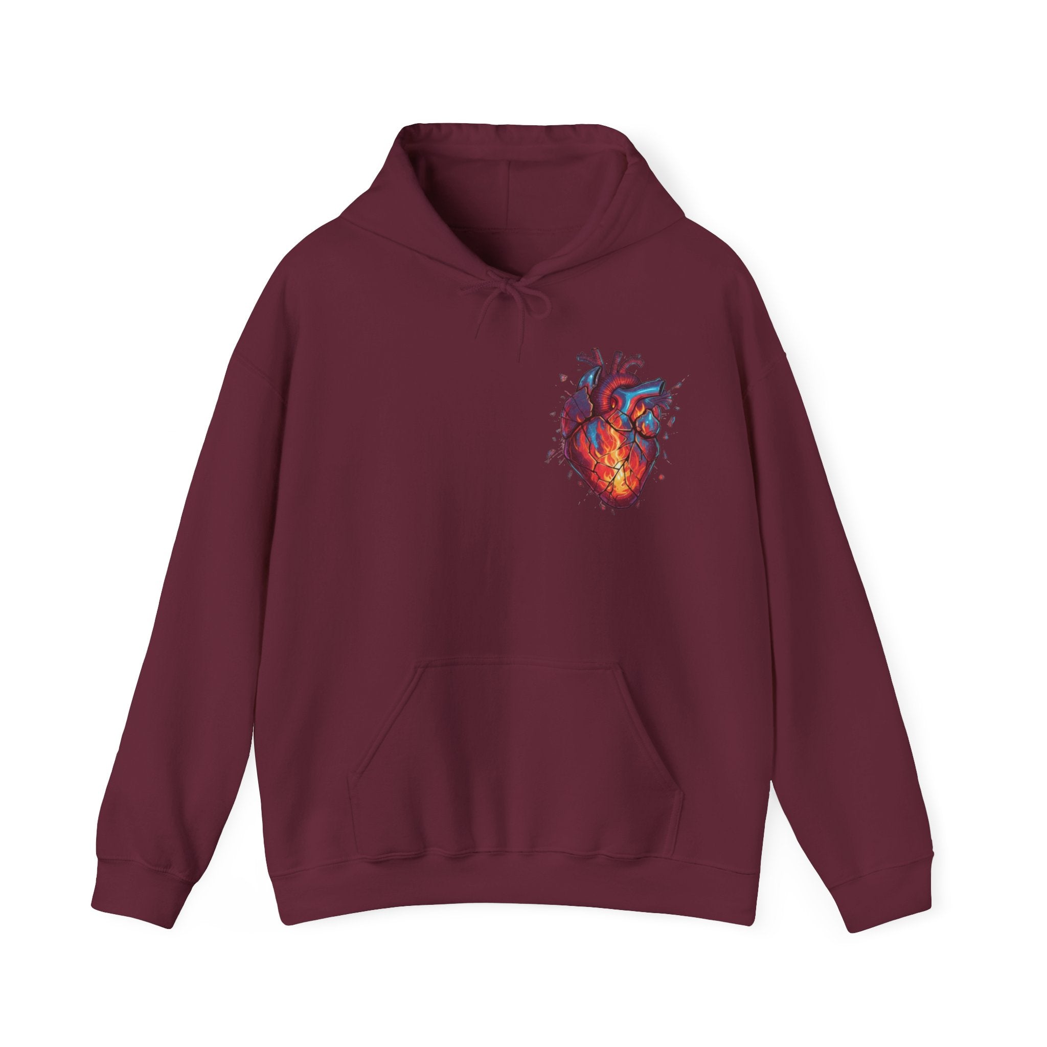 Anatomical Heart Hoodie — Colorful Watercolor Heart Graphic Pullover