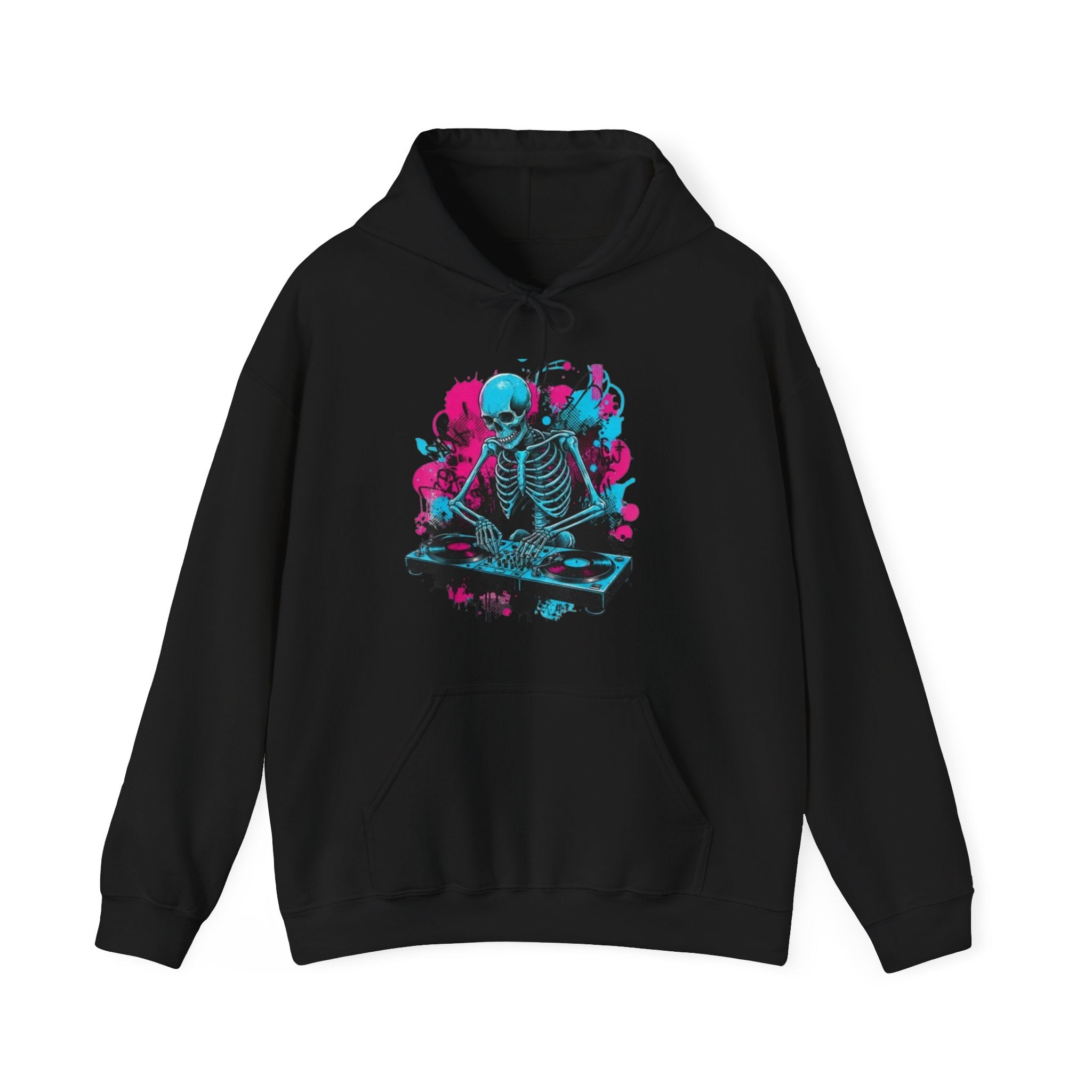 Hoodie — Neon Meditating Skeleton Graphic Hoodie
