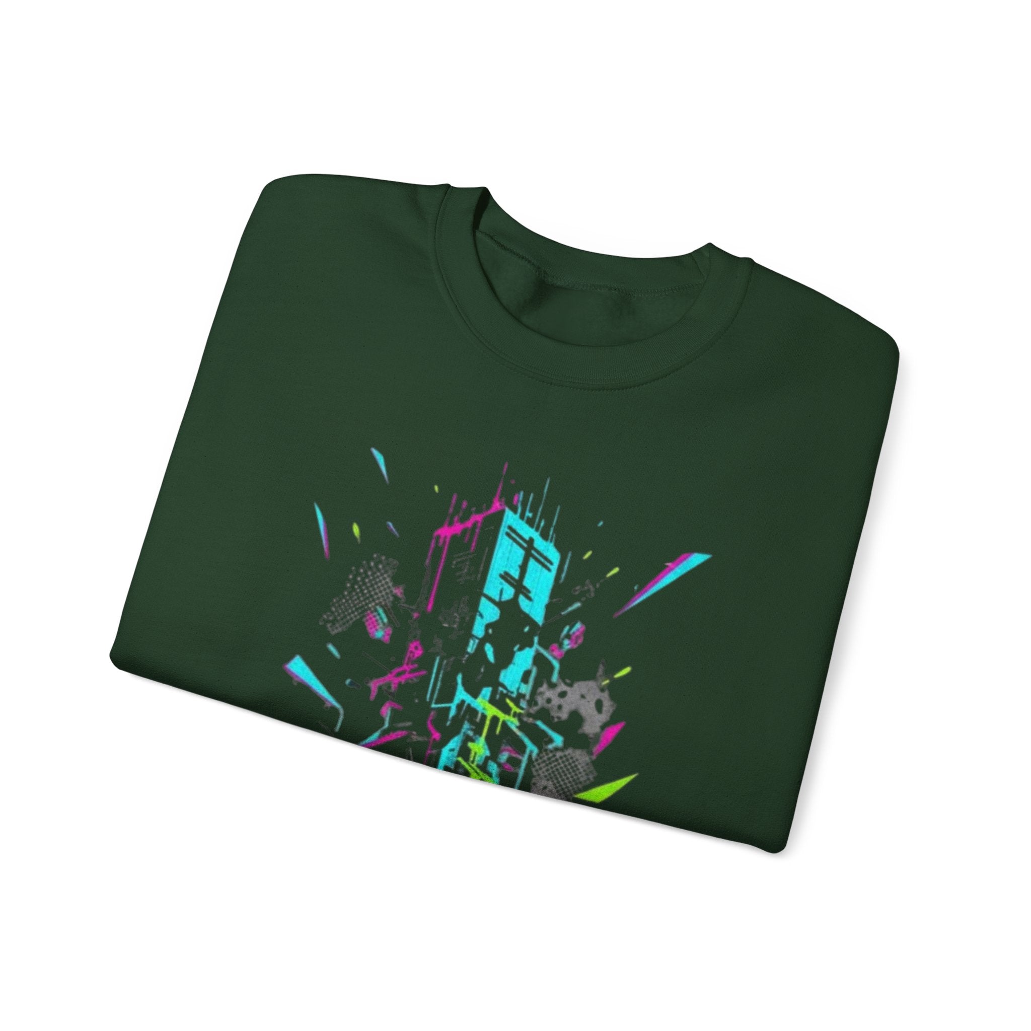 Neon Cyber City Crewneck Sweatshirt