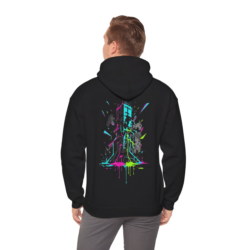 Retro Neon Arcade Hoodie — Pixel Tower Gaming Sweatshirt