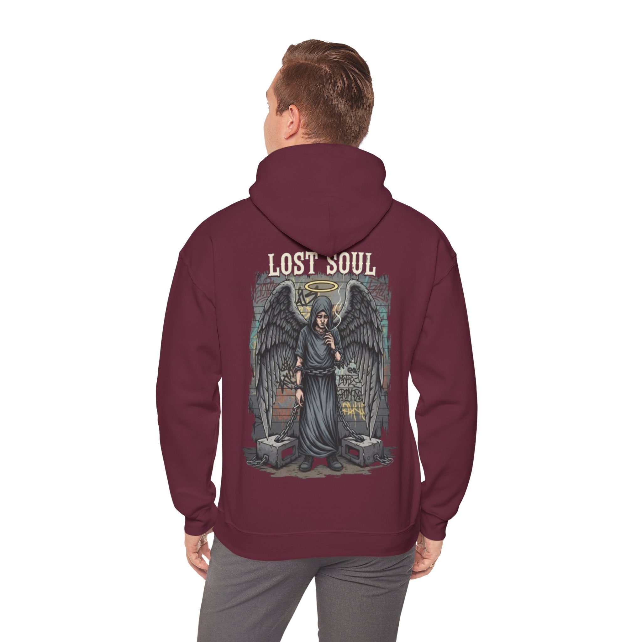 Angel of the Lost Soul Hoodie – Gothic Angel Wings Graveyard Pullover