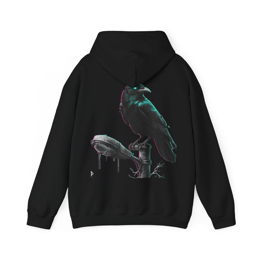 Raven Graveyard Hoodie - Gothic Crow Graphic Pullover