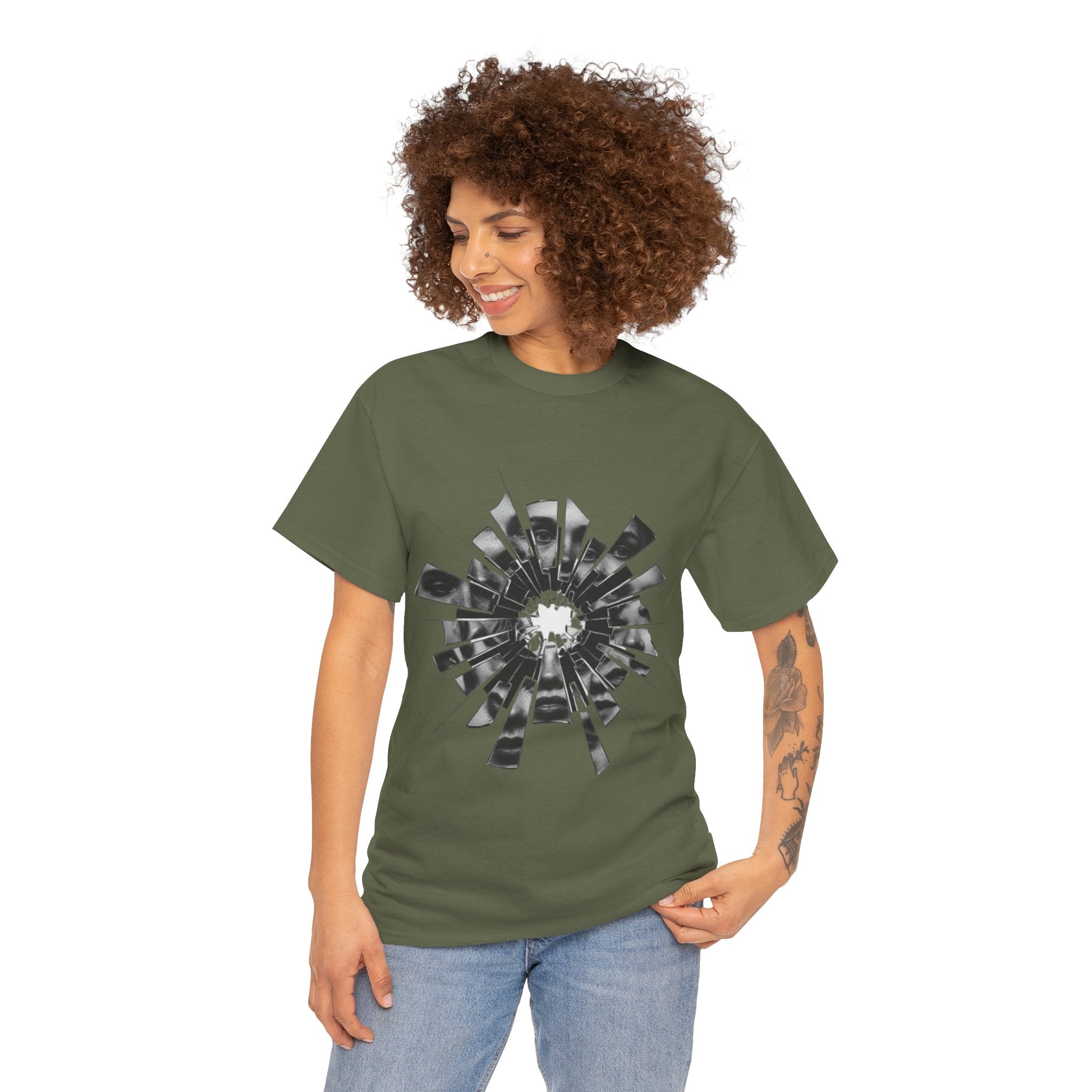 Broken Glass Bullet Hole T‑Shirt — Shattered Window Graphic Tee