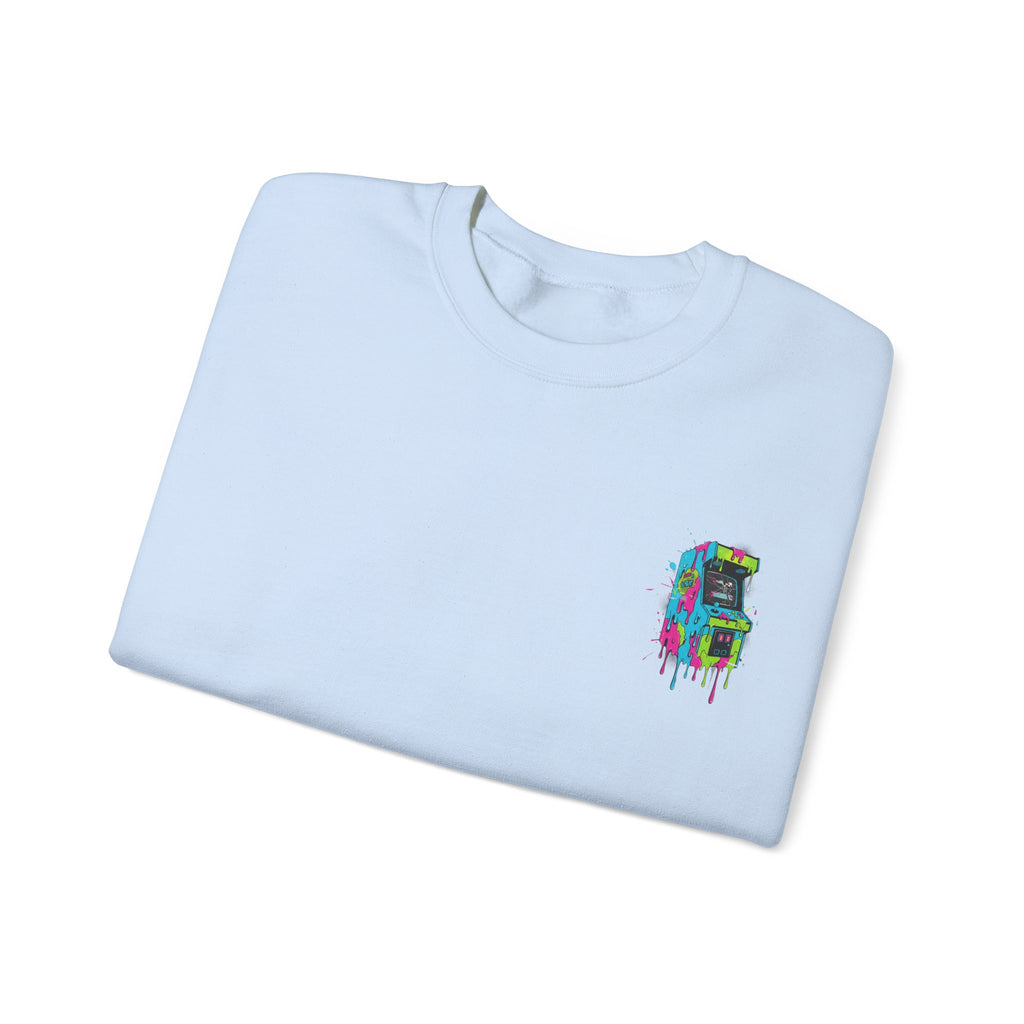 Crewneck Sweatshirt — Colorful Dripping Skull Graphic