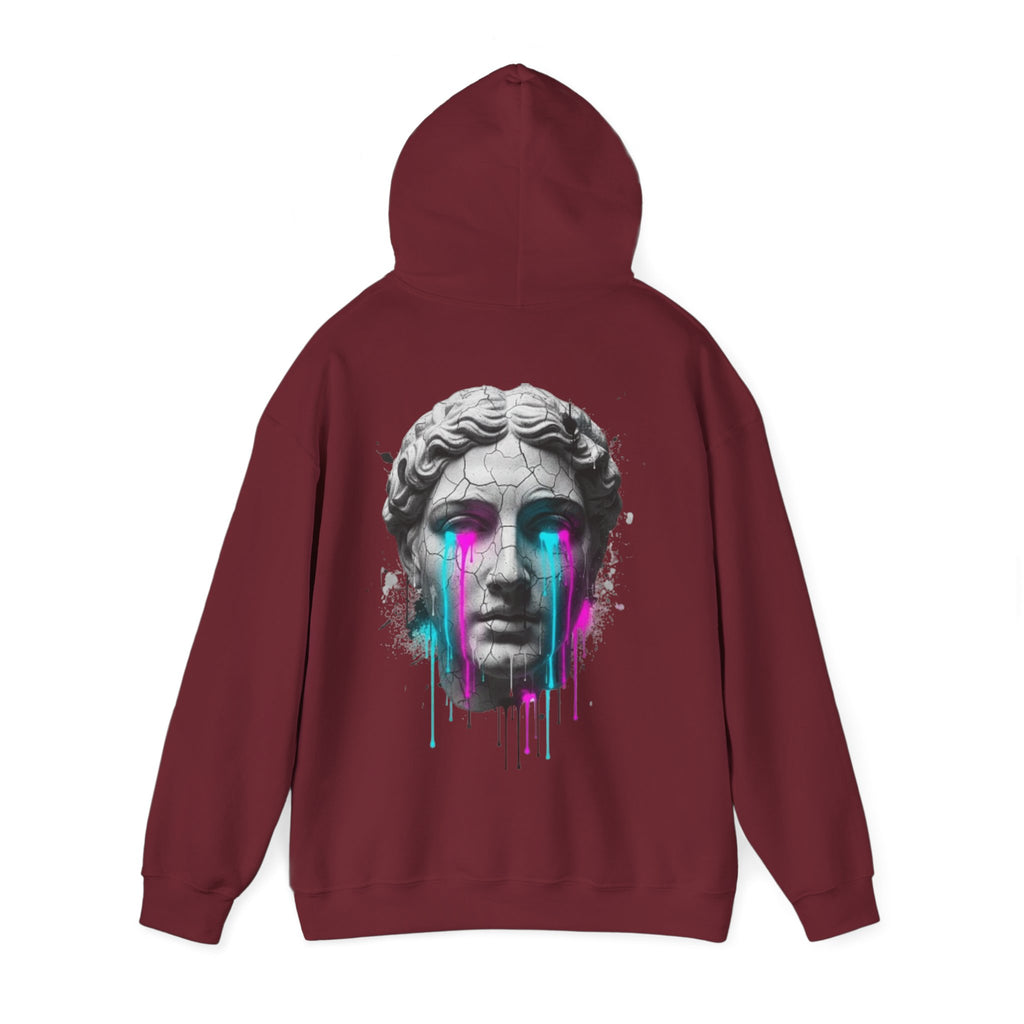 Statue Head Hoodie — Neon Drip Greek Bust Sweatshirt