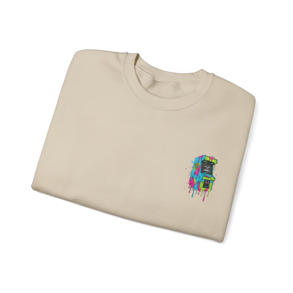 Crewneck Sweatshirt — Colorful Dripping Skull Graphic