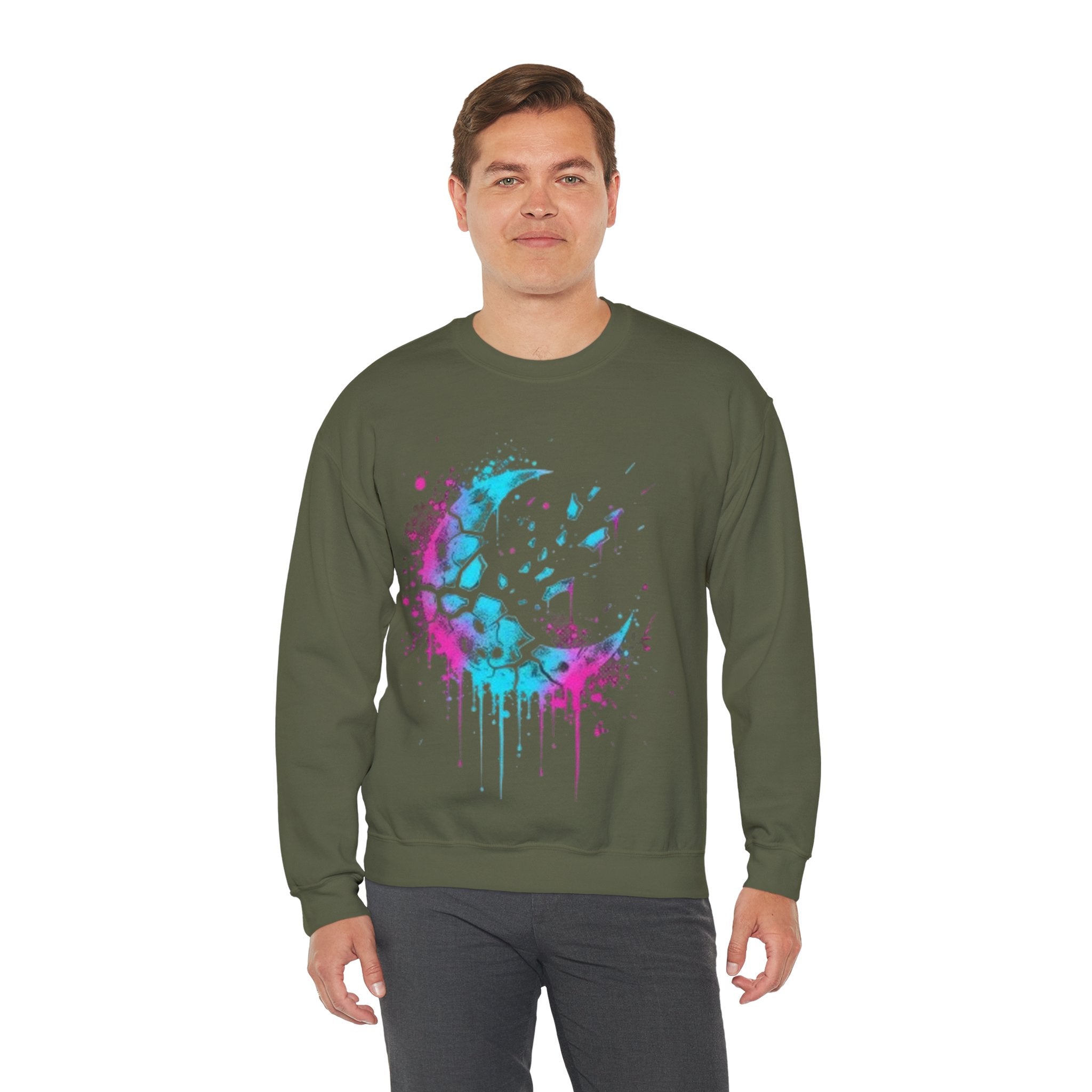 Galaxy Moon Splash Crewneck Sweatshirt