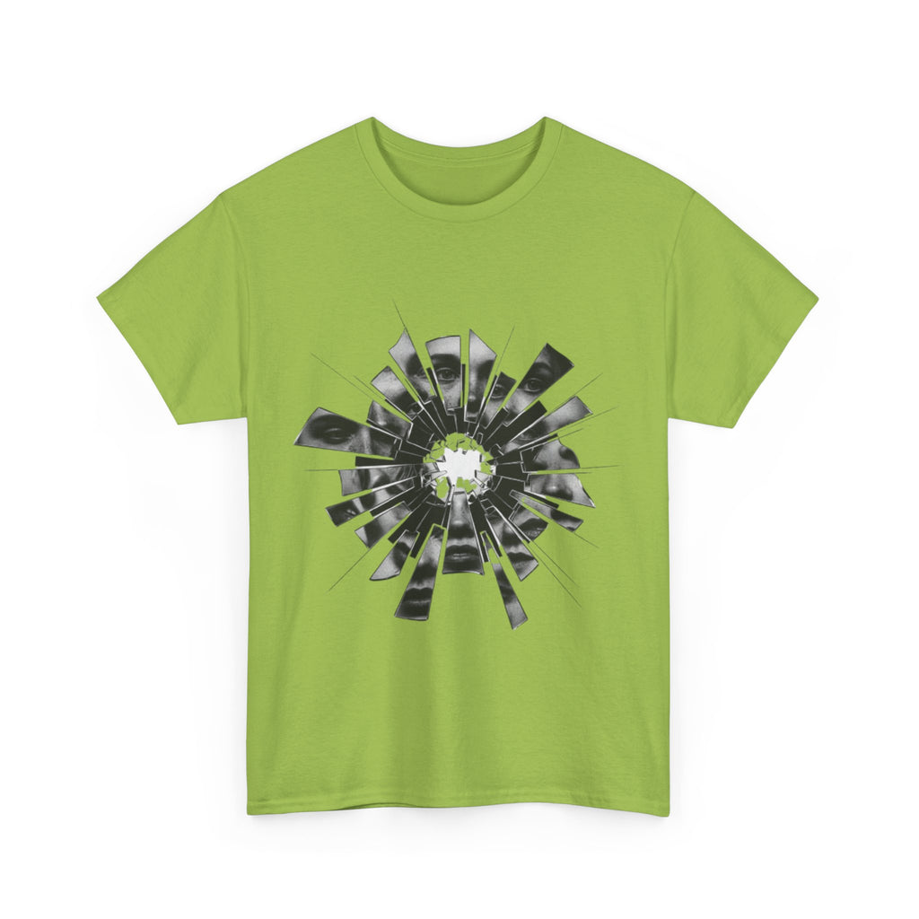 Broken Glass Bullet Hole T‑Shirt — Shattered Window Graphic Tee