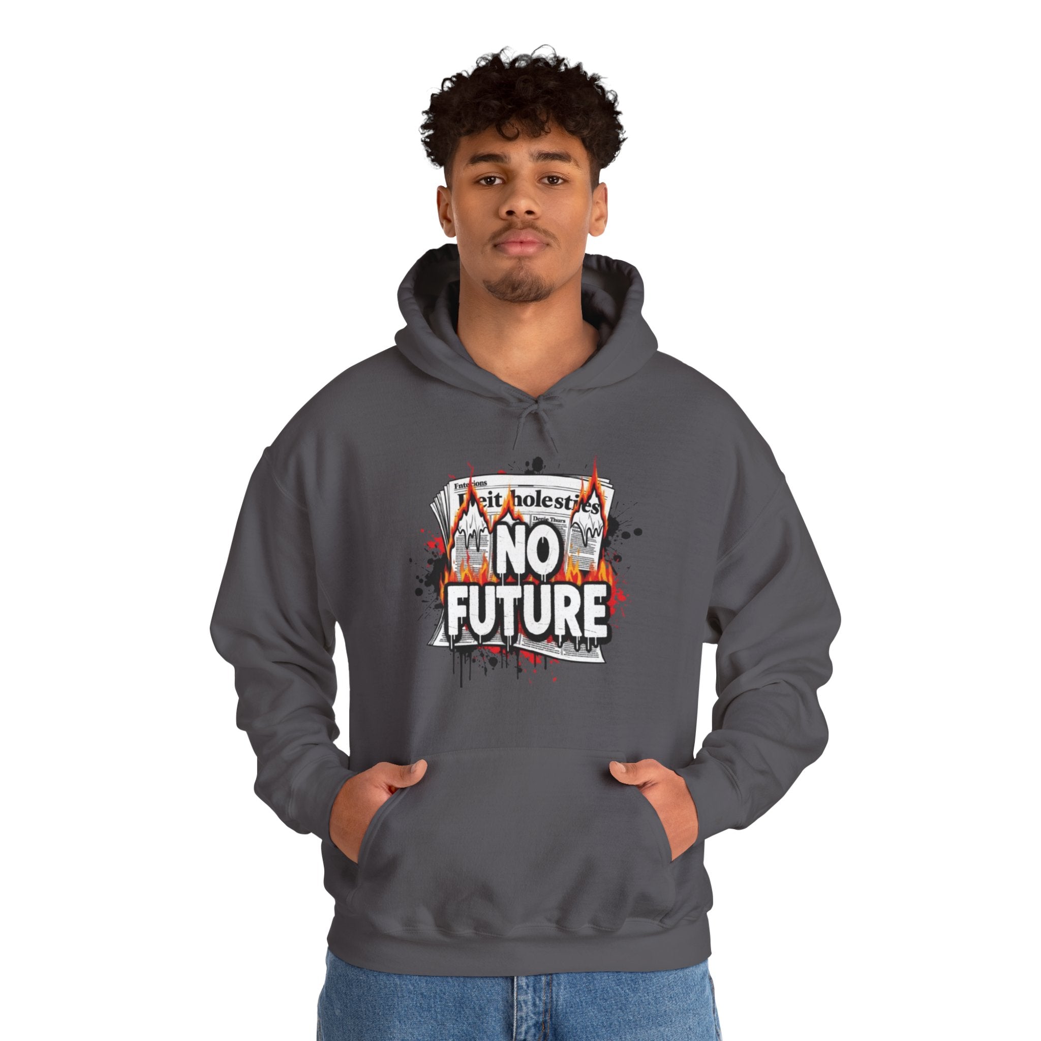 No Future Graphic Hoodie — Punk Streetwear Hoodie with 'No Future' Graffiti Design