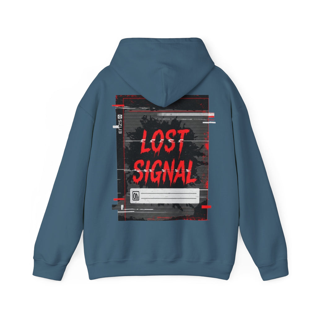 Lost Signal Hoodie - Retro Glitch Graphic Pullover