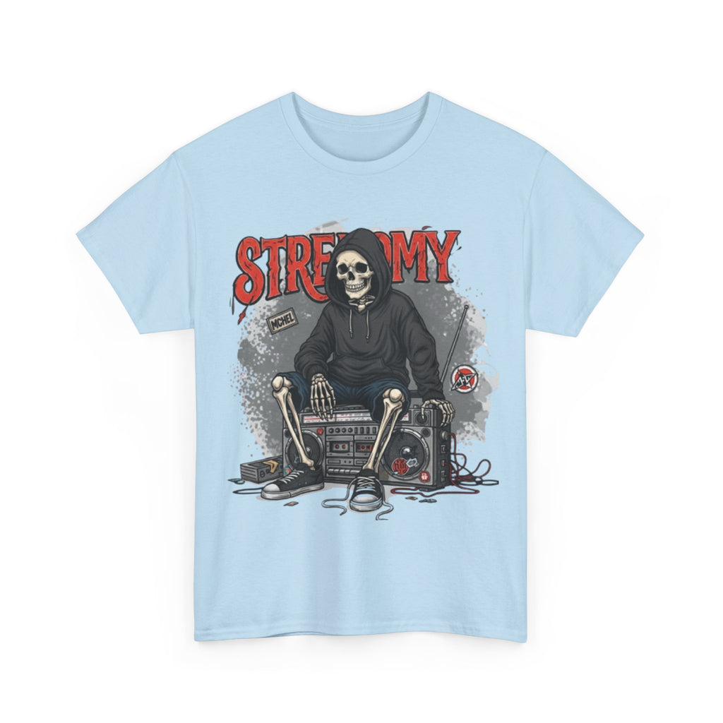 Skeleton DJ Tee — “STRF MY” Retro Grunge Music Skull T-Shirt
