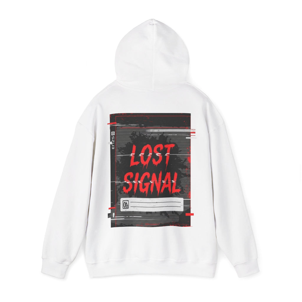 Lost Signal Hoodie - Retro Glitch Graphic Pullover