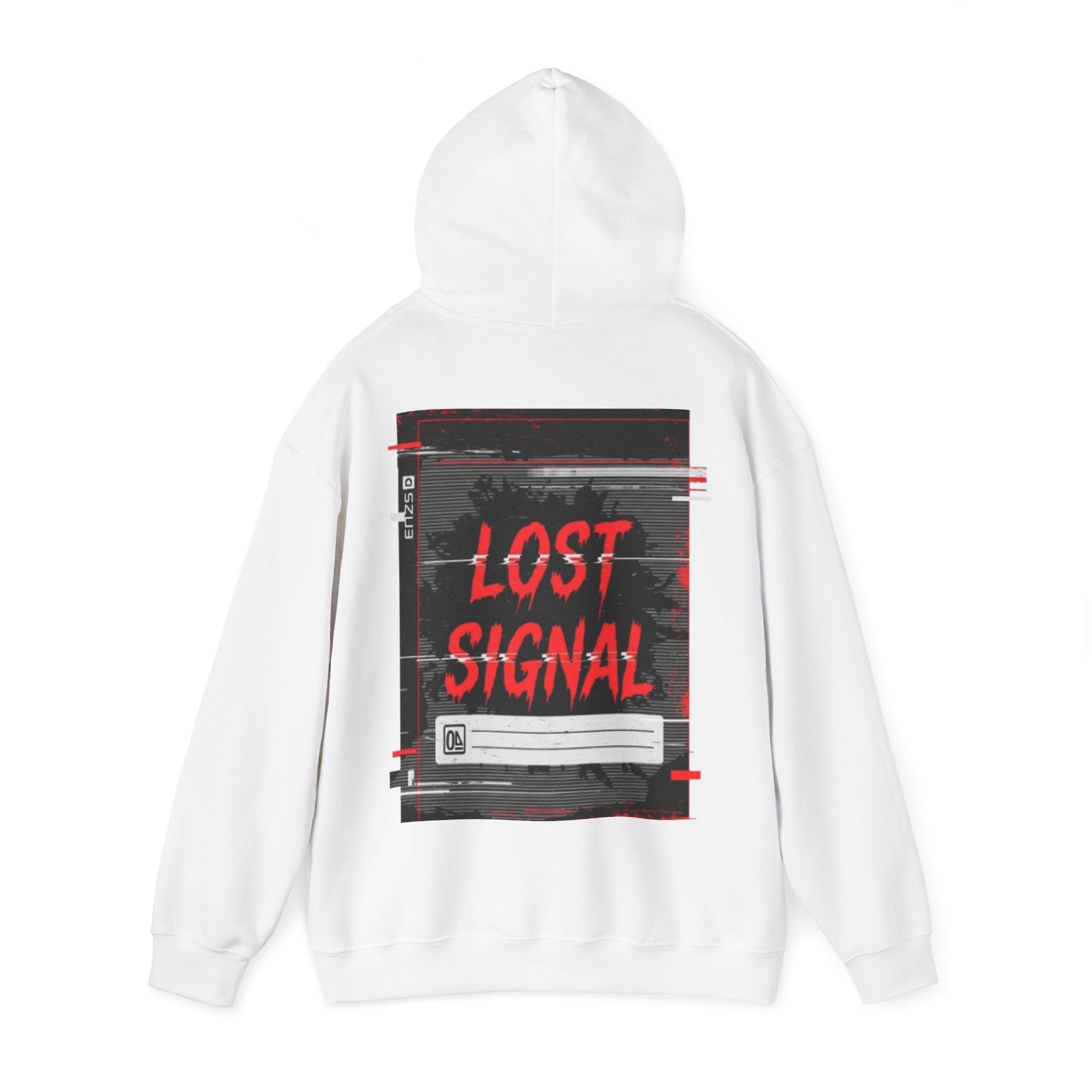Lost Signal Hoodie - Retro Glitch Graphic Pullover