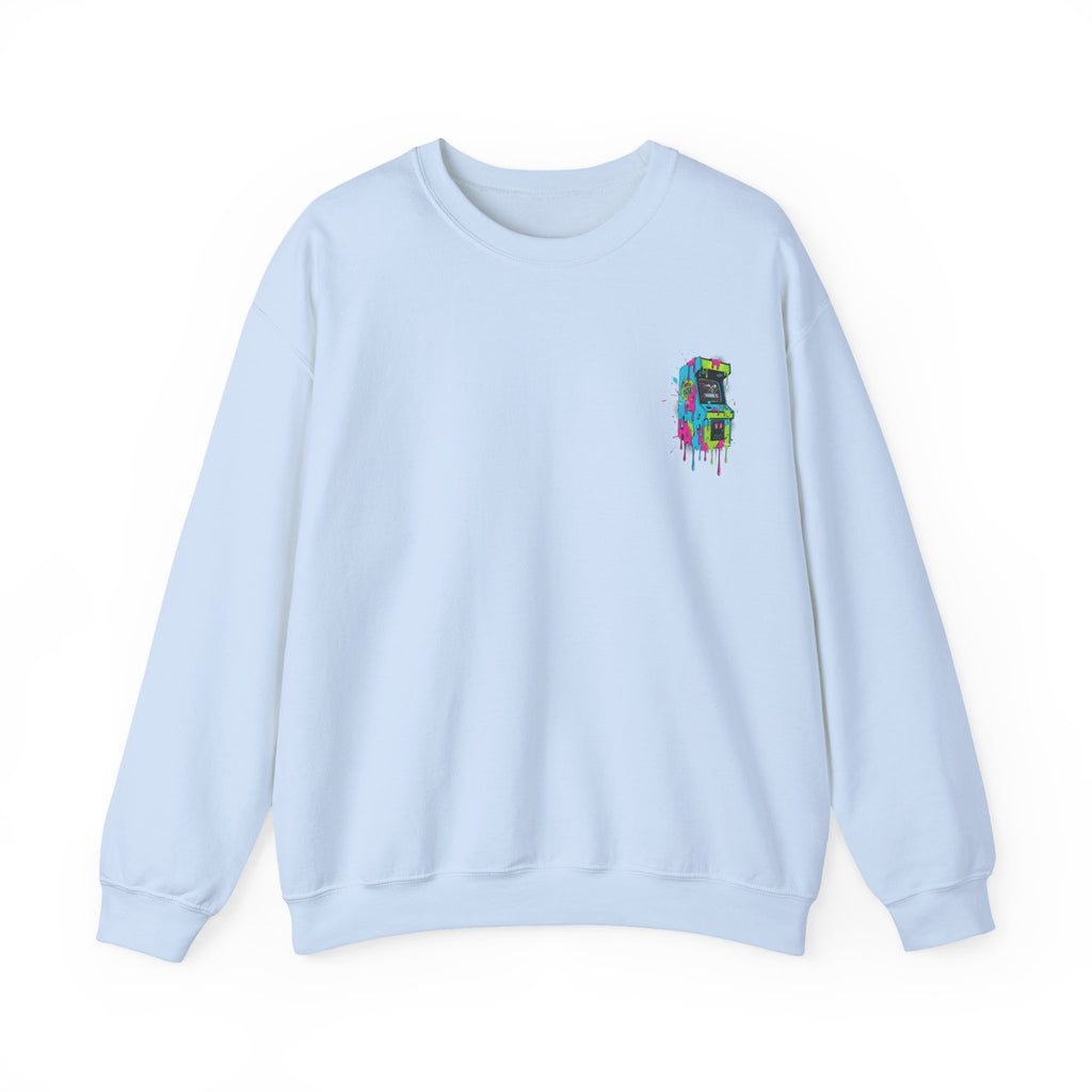Crewneck Sweatshirt — Colorful Dripping Skull Graphic