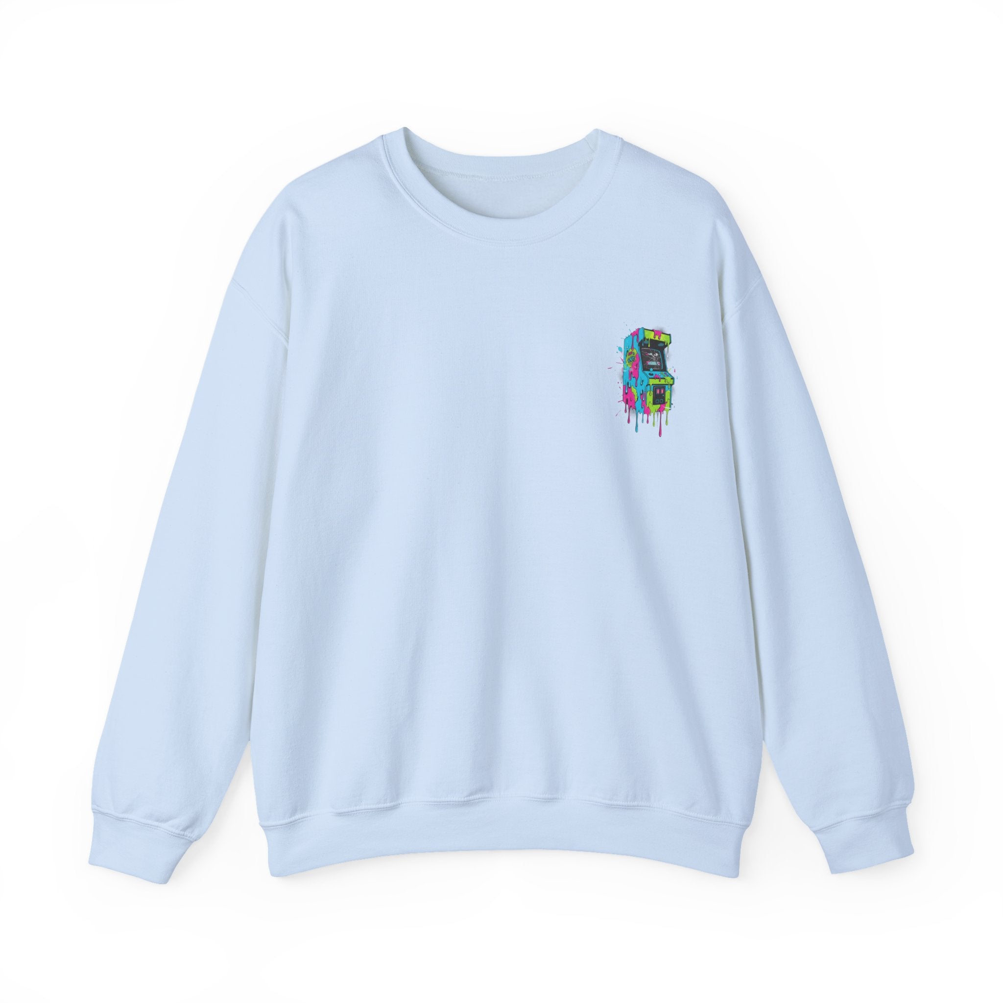 Crewneck Sweatshirt — Colorful Dripping Skull Graphic