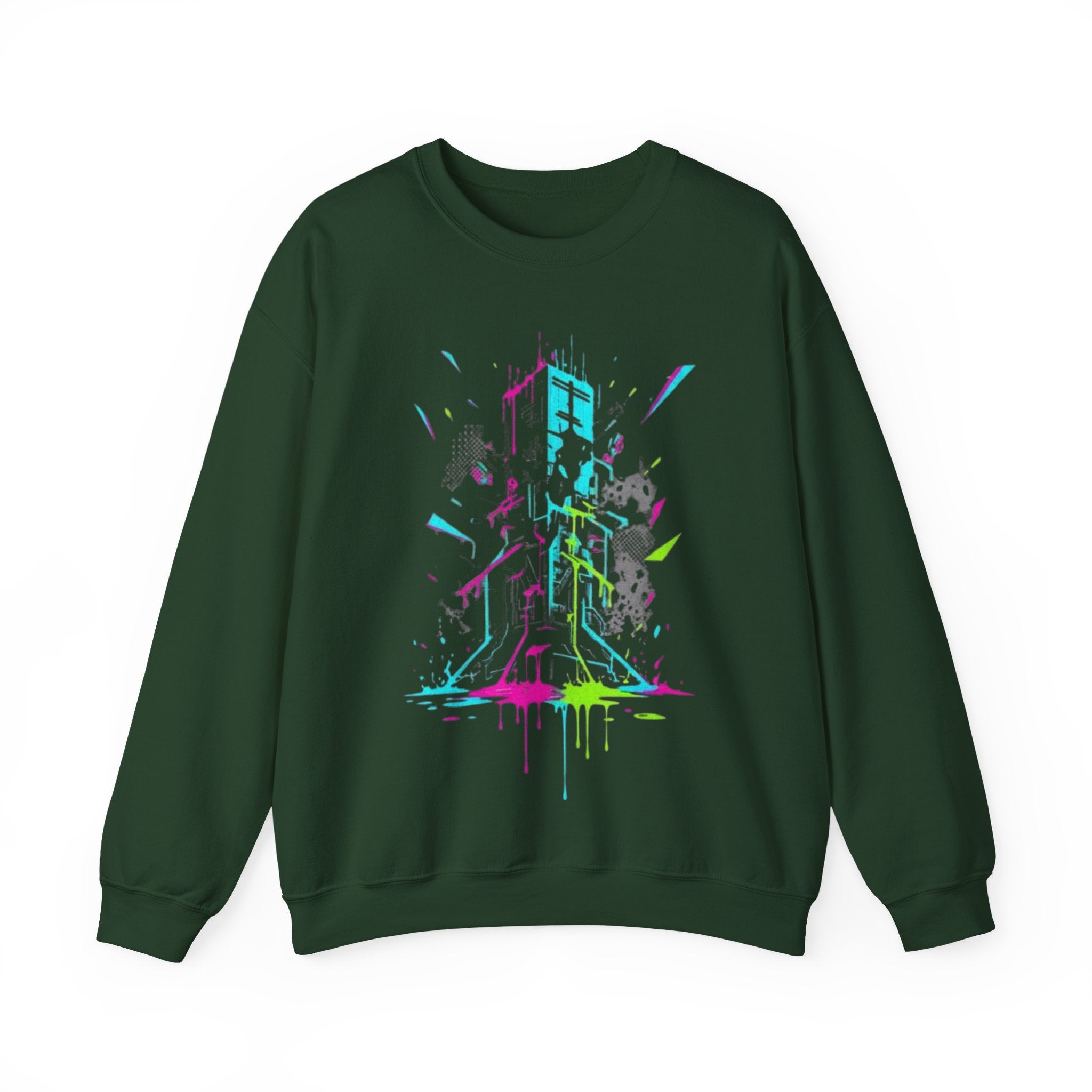 Neon Cyber City Crewneck Sweatshirt