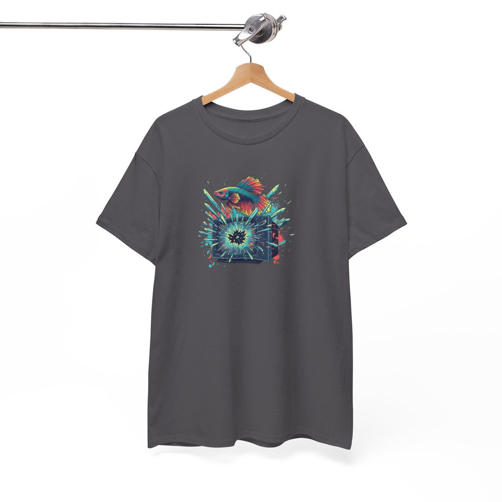 Cosmic Bloom Graphic Tee — Neon Galaxy Floral T-Shirt