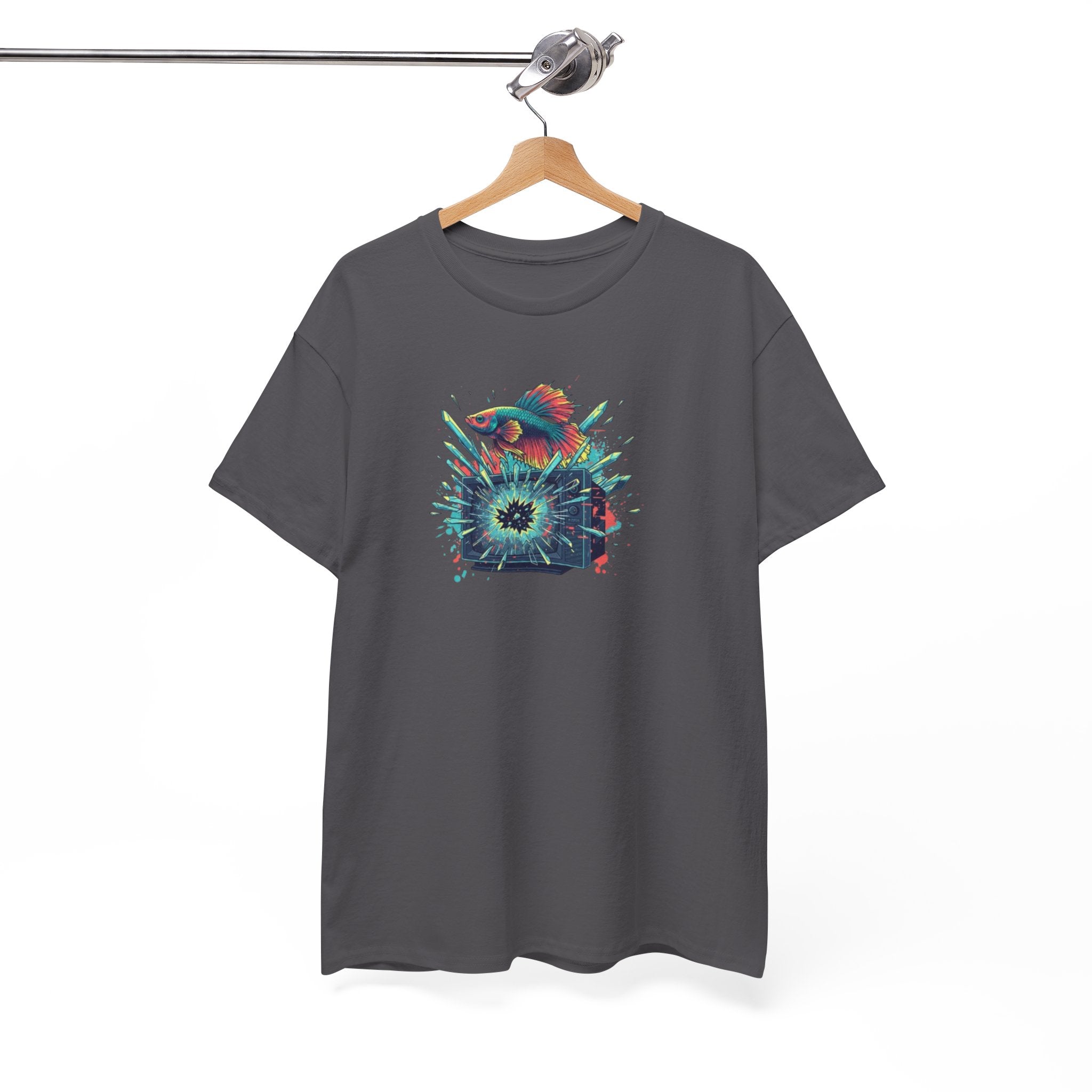 Cosmic Bloom Graphic Tee — Neon Galaxy Floral T-Shirt