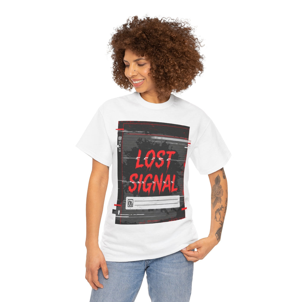 Lost Signal T-Shirt — Glitch Cyberpunk Graphic Tee