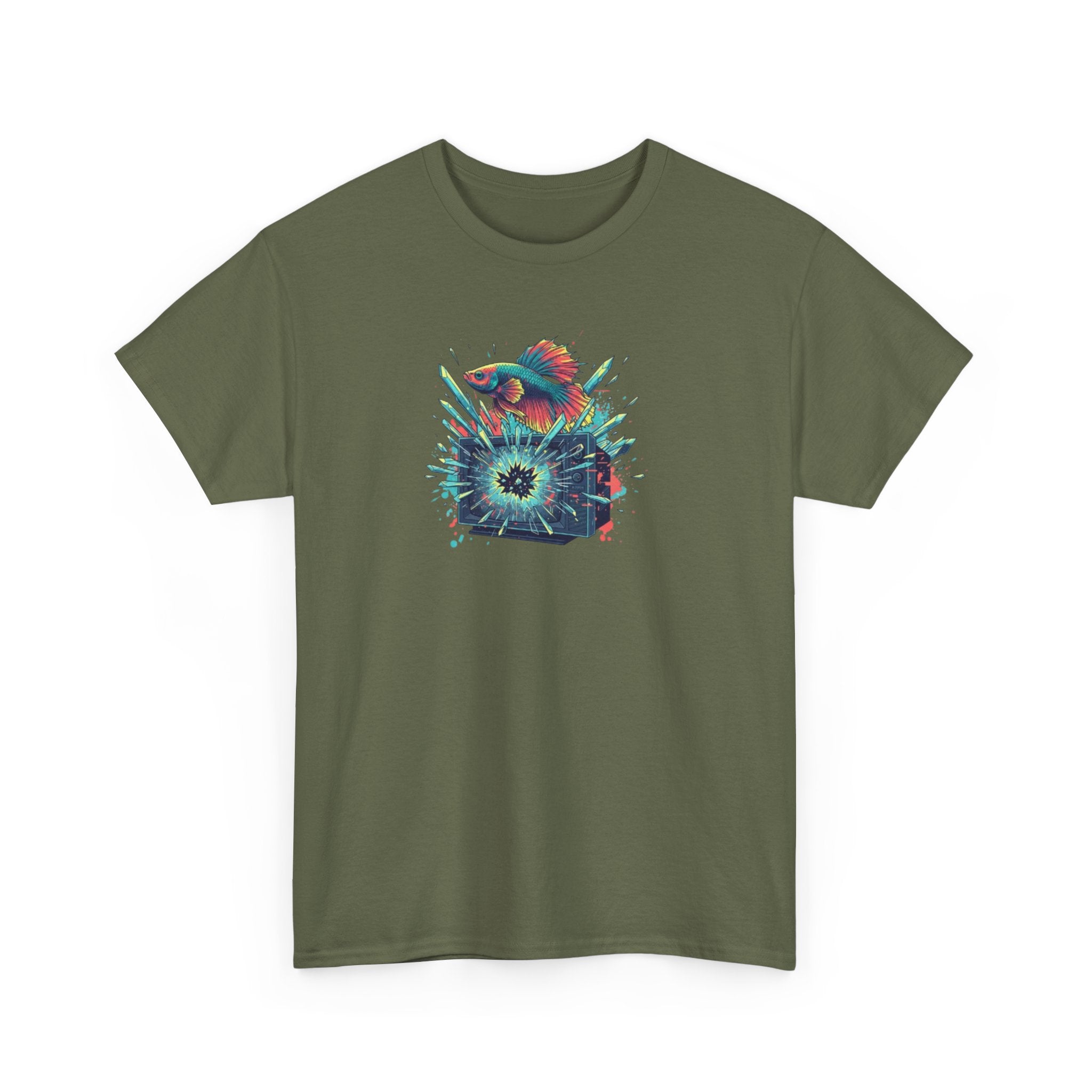 Cosmic Bloom Graphic Tee — Neon Galaxy Floral T-Shirt