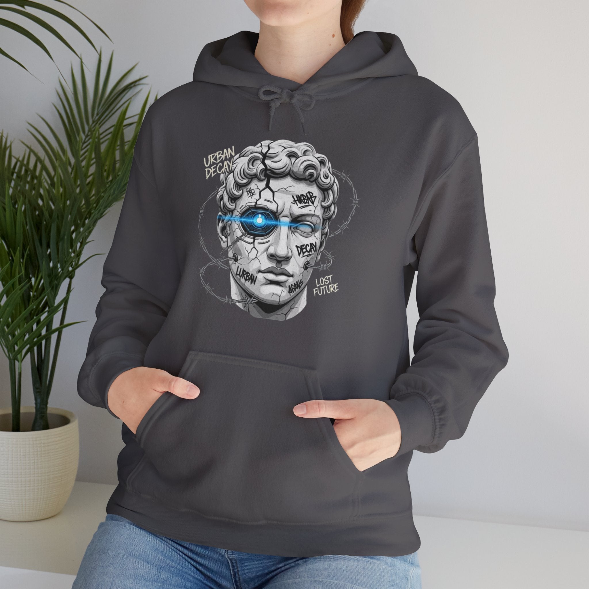 Hoodie — Cyber Renaissance David Skull Graphic Hoodie
