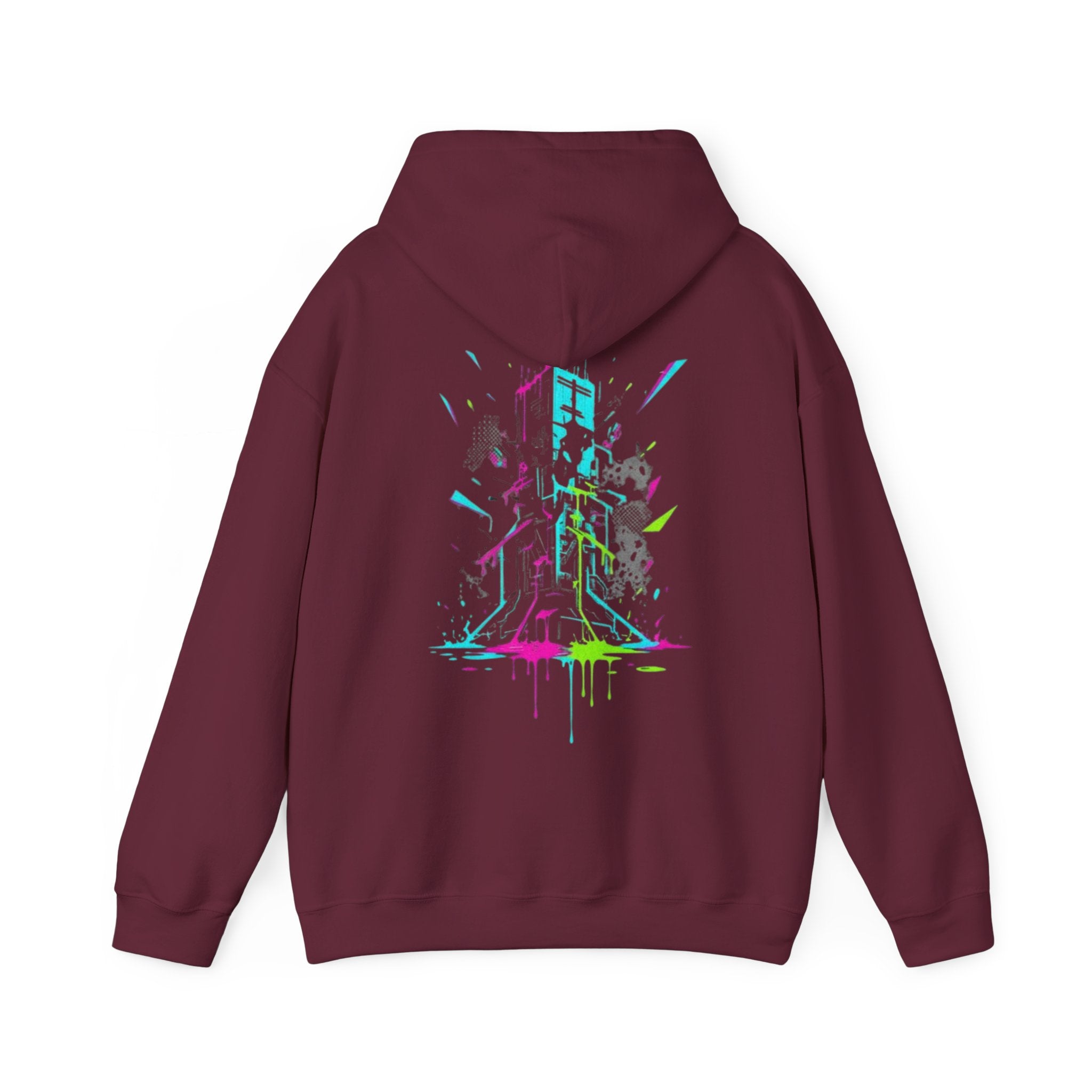 Retro Neon Arcade Hoodie — Pixel Tower Gaming Sweatshirt