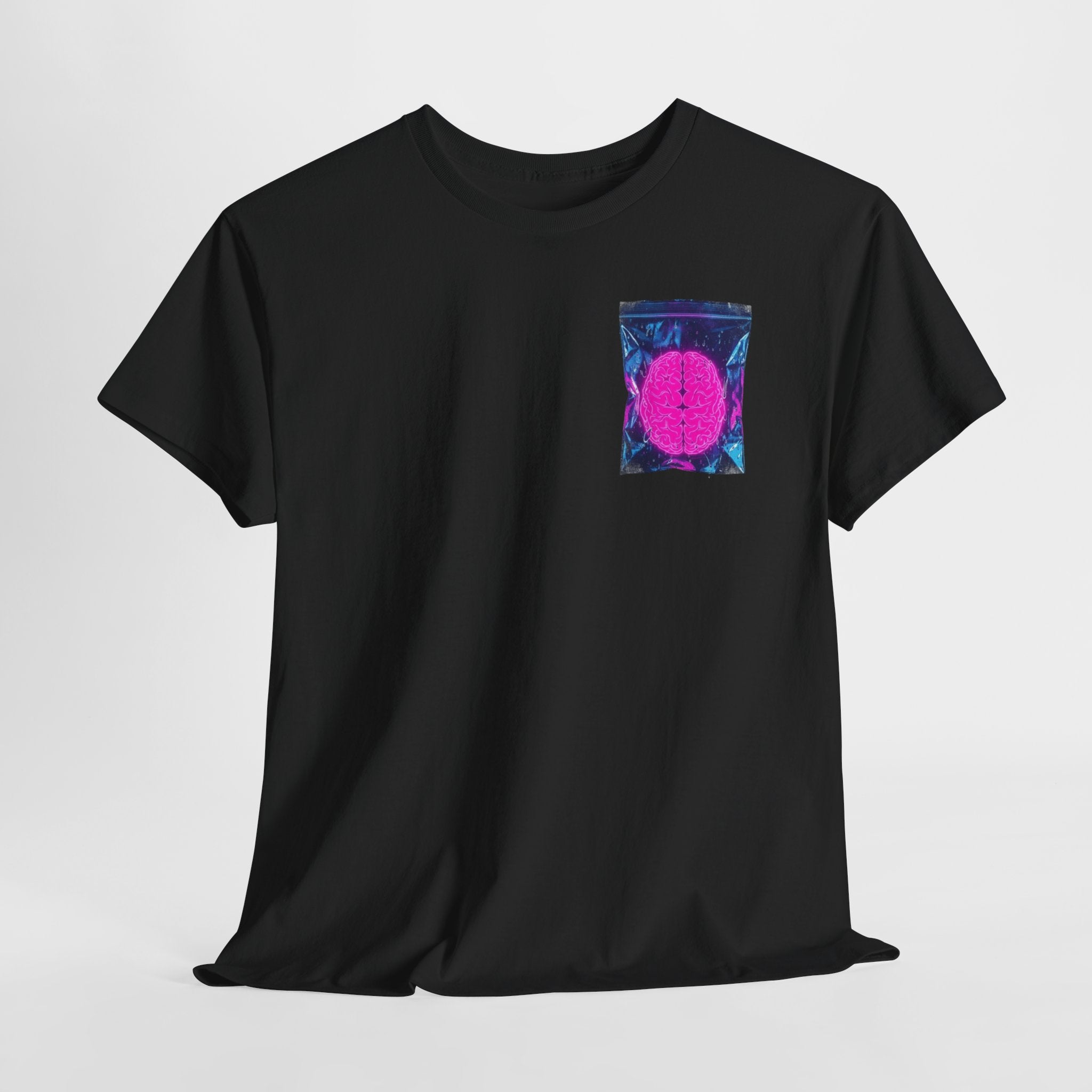 Retro Neon Sun Pocket Tee — 80s Vaporwave Graphic T-Shirt