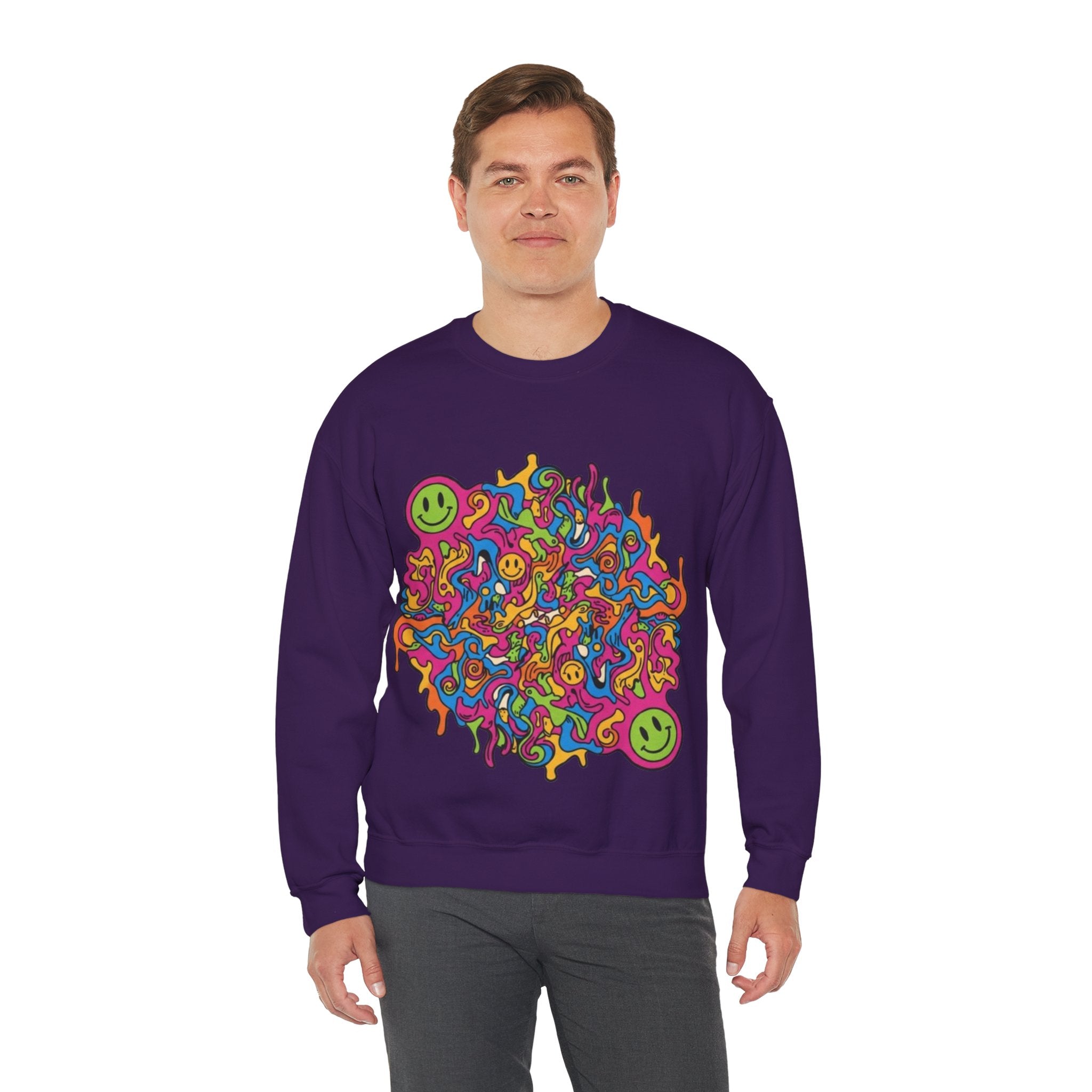 Psychedelic Smiley Swirl Crewneck Sweatshirt