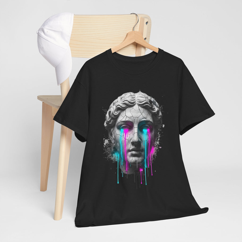 Statue Head Tee — Neon Drip Vaporwave Greek Bust T-Shirt