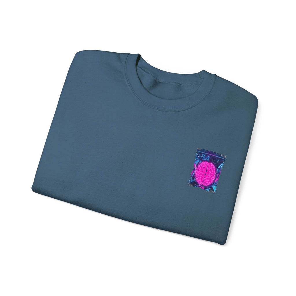 Crewneck Sweatshirt — Retro Pink Dot Pocket Graphic