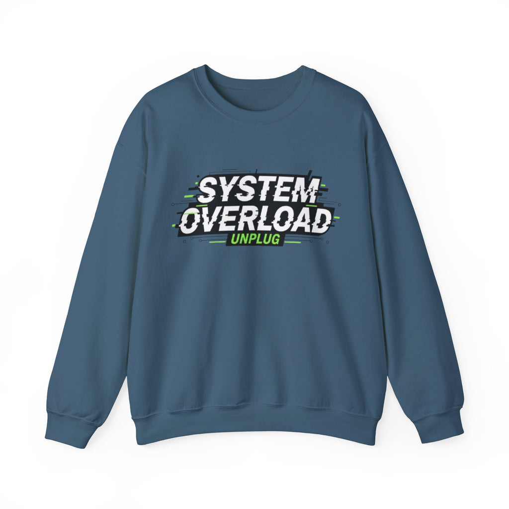 System Overload Crewneck Sweatshirt – "System Overload Unplug" Graphic Pullover