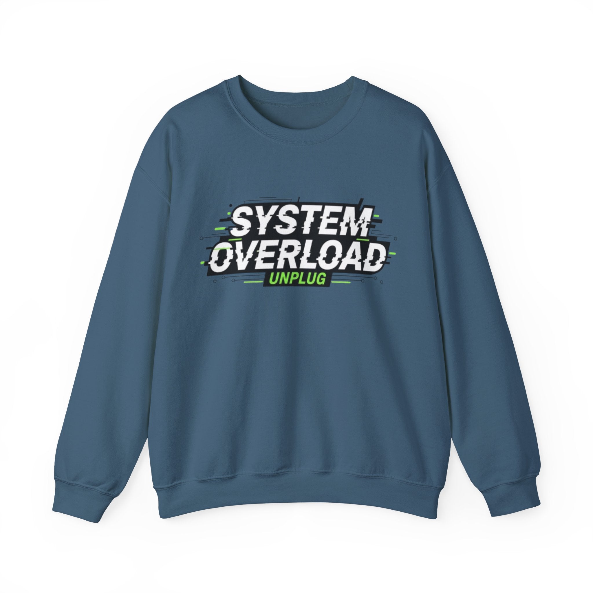 System Overload Crewneck Sweatshirt – "System Overload Unplug" Graphic Pullover