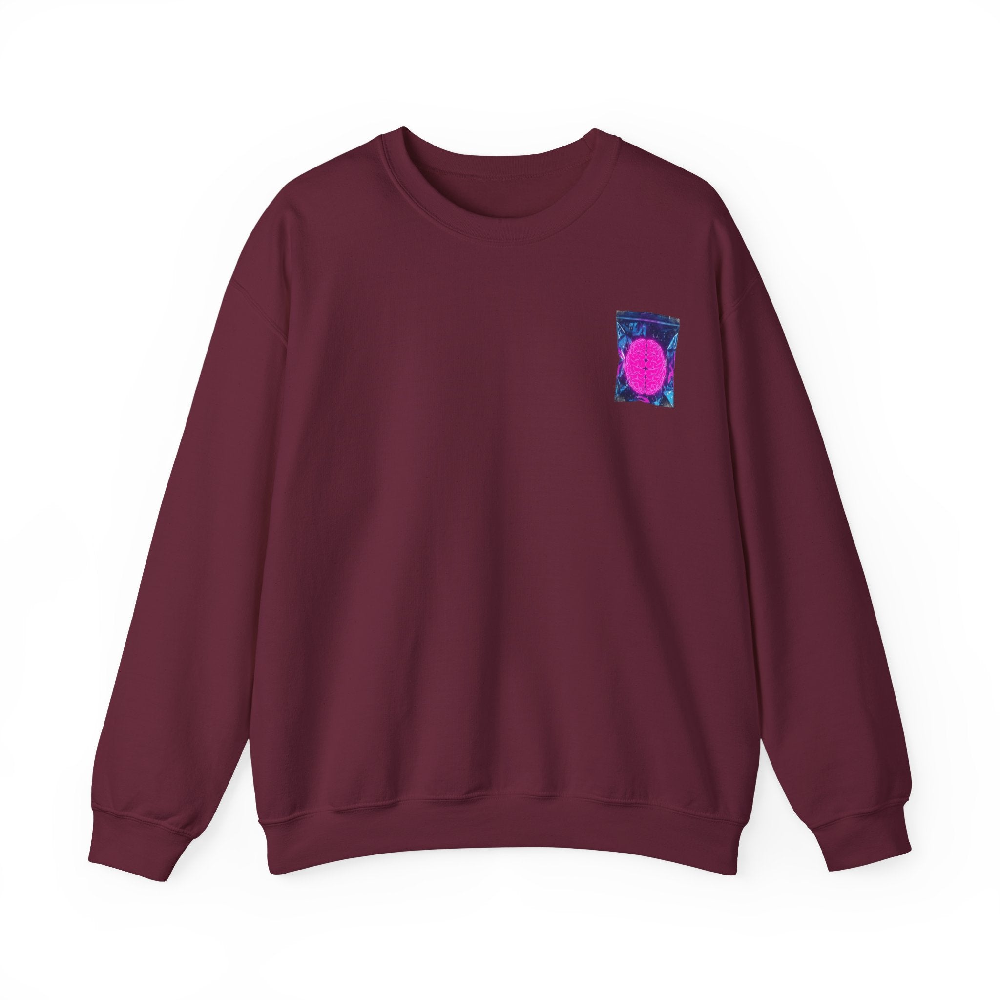 Crewneck Sweatshirt — Retro Pink Dot Pocket Graphic