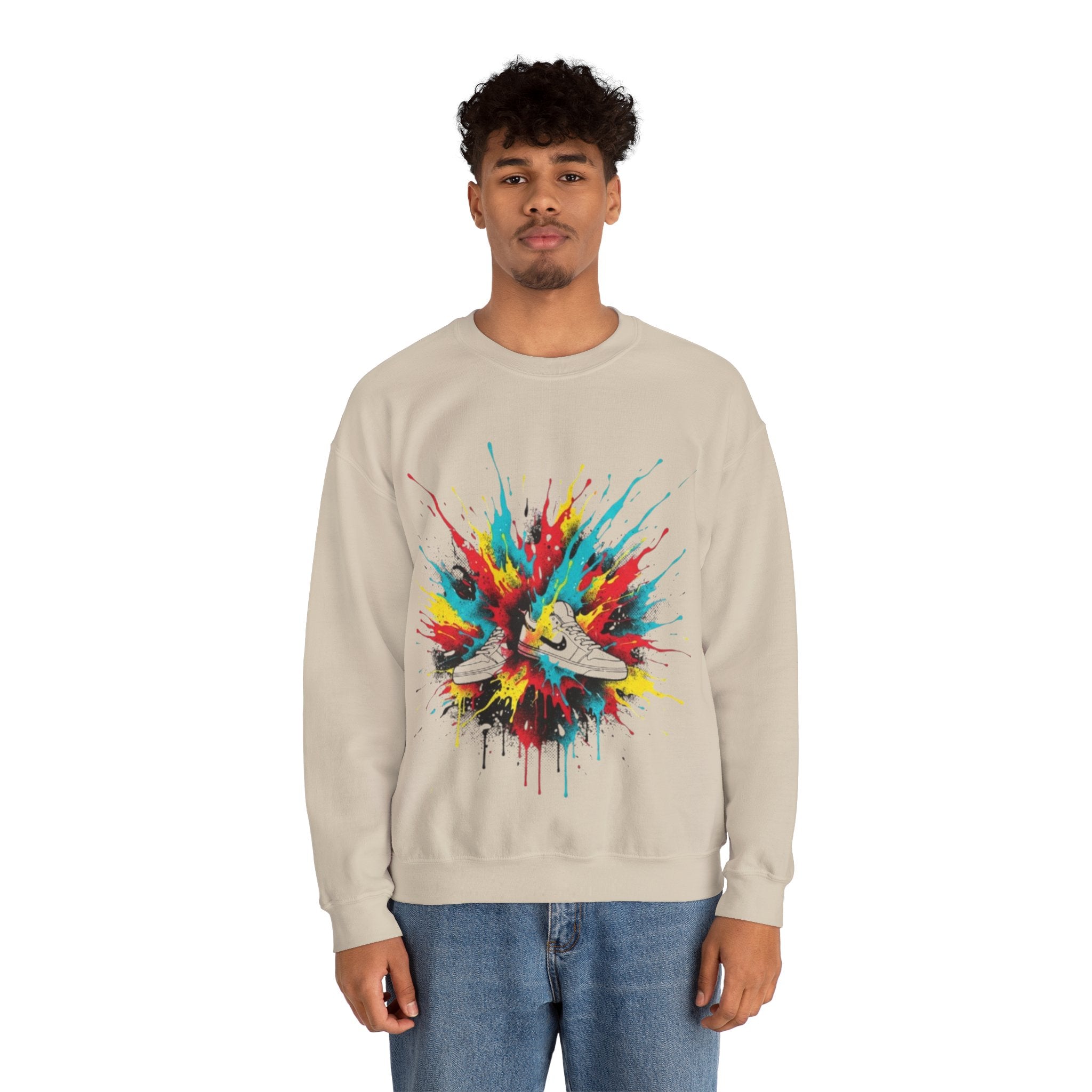 Sneaker Splash Crewneck Sweatshirt - Colorful Streetwear Graphic