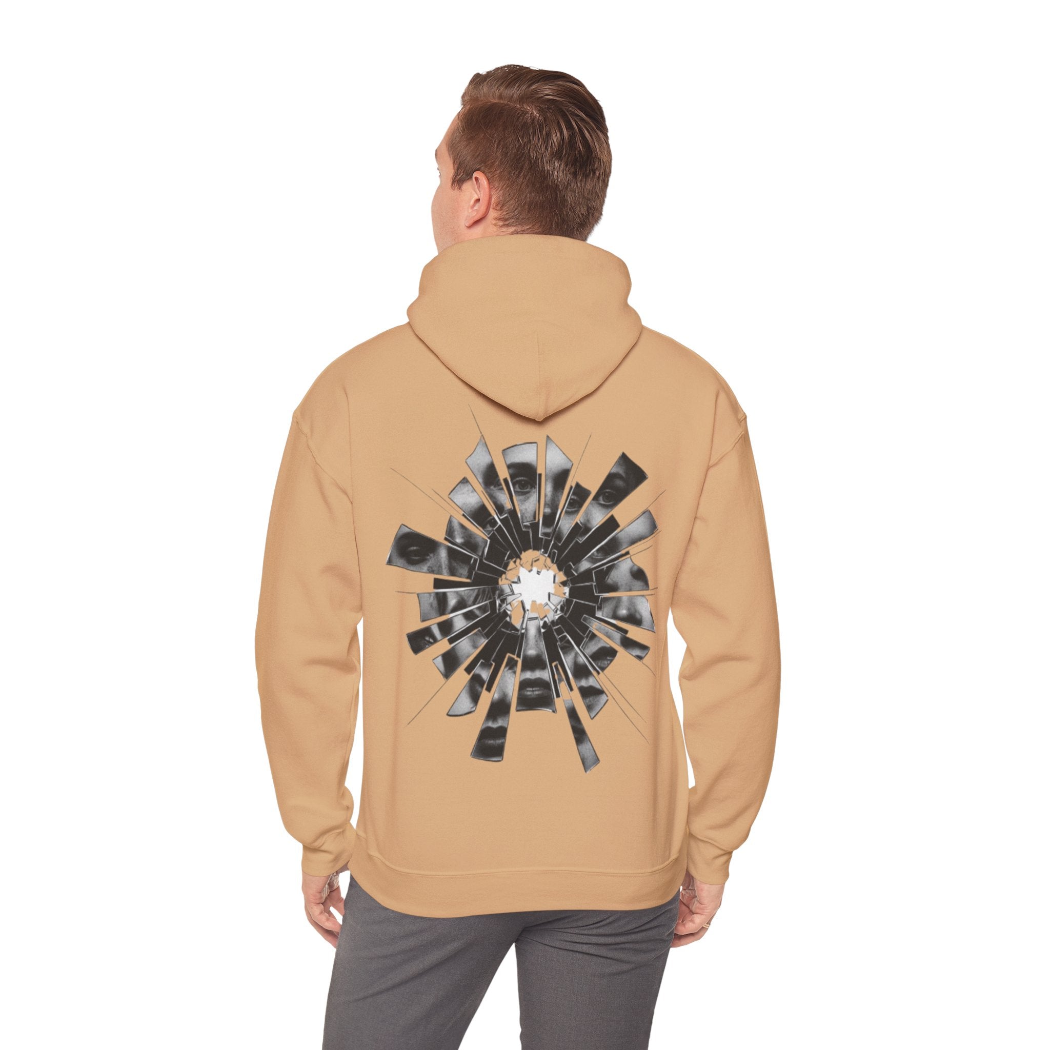 Hoodie — Monochrome Geometric Starburst Back Print