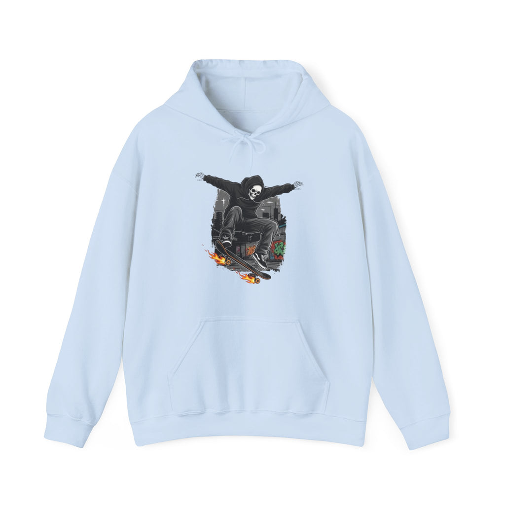 Skull Skateboarder Hoodie – Grim Reaper Skate Graphic Pullover