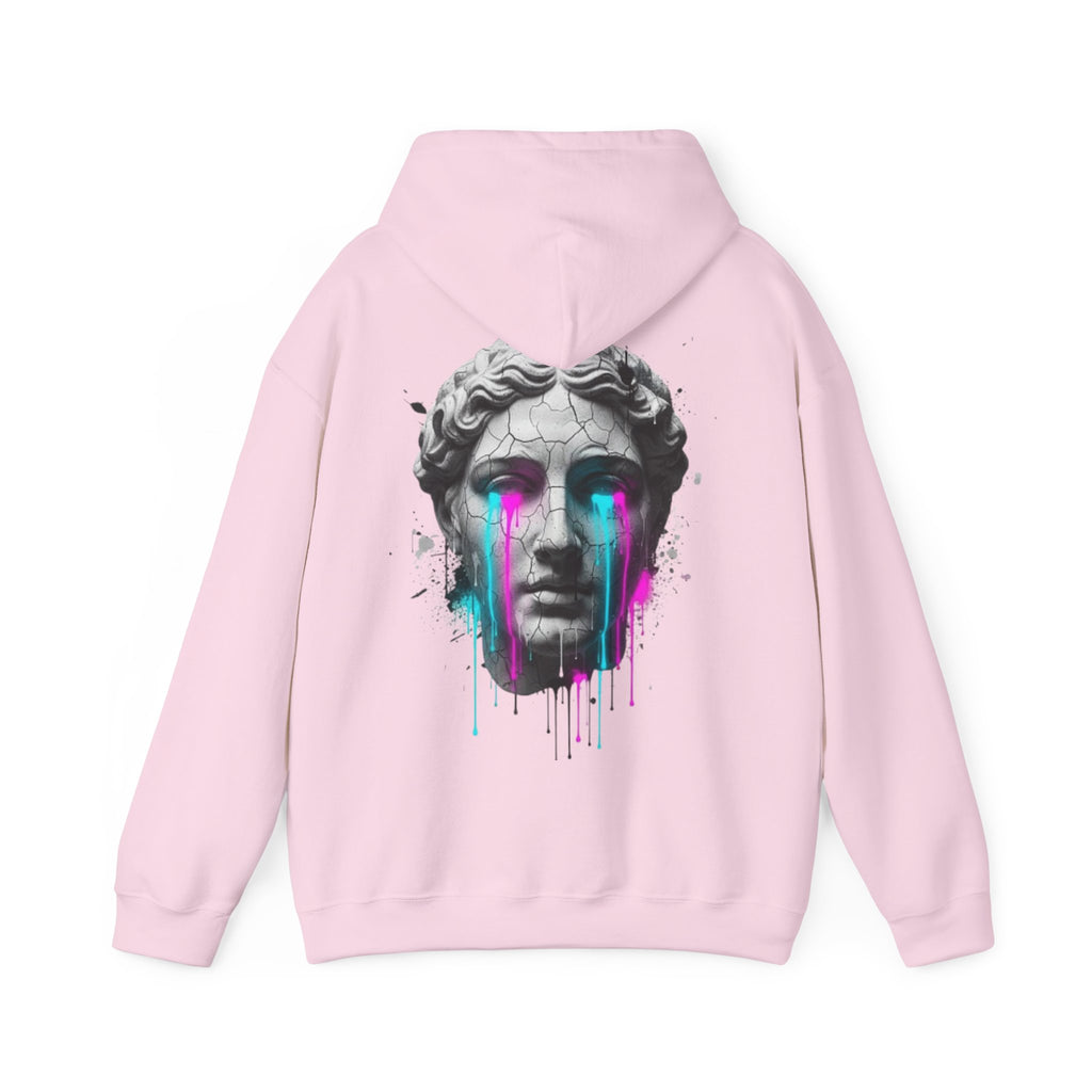 Statue Head Hoodie — Neon Drip Greek Bust Sweatshirt