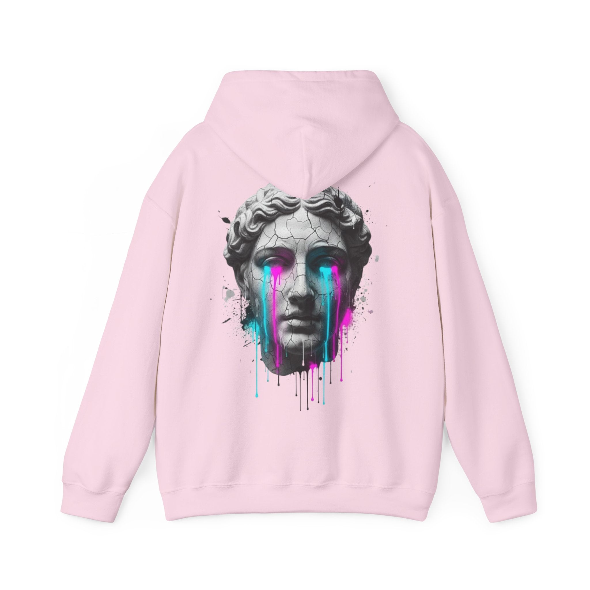 Statue Head Hoodie — Neon Drip Greek Bust Sweatshirt