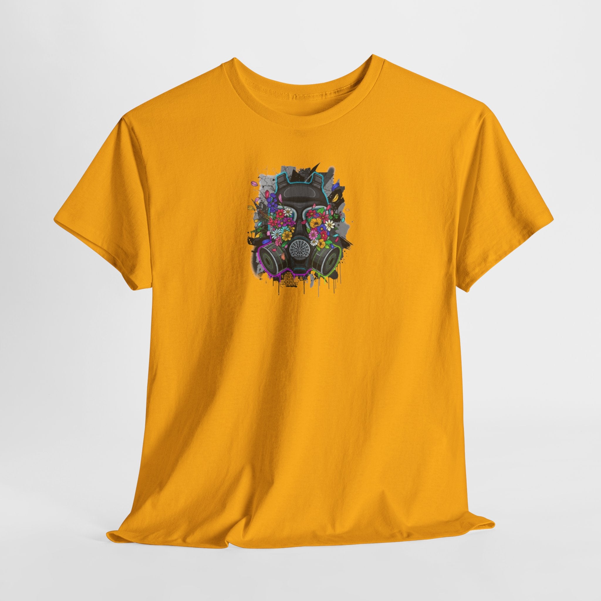 Streetwear Tee — Neon Skull Floral Graphic
