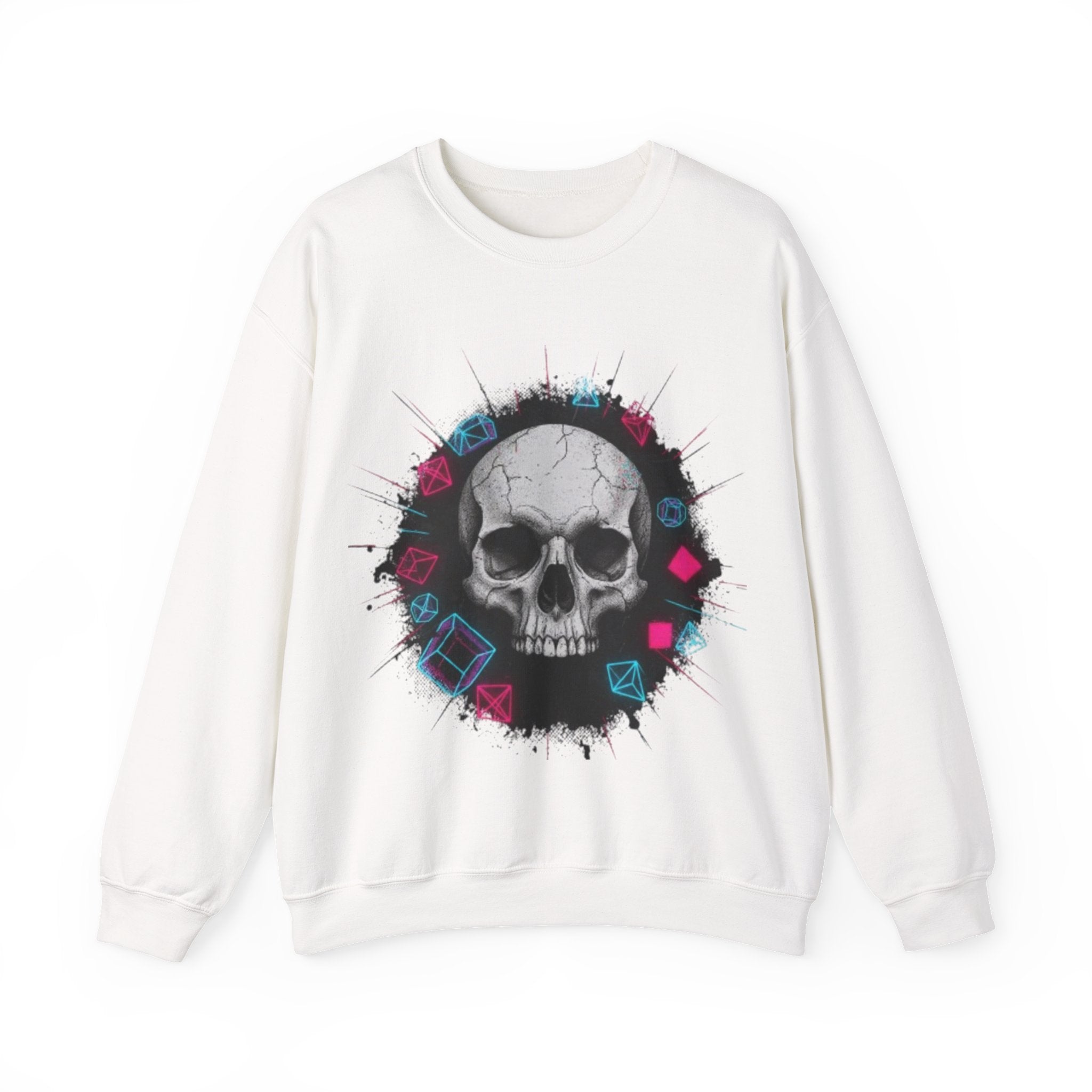 Skull Neon Geometry Crewneck Sweatshirt