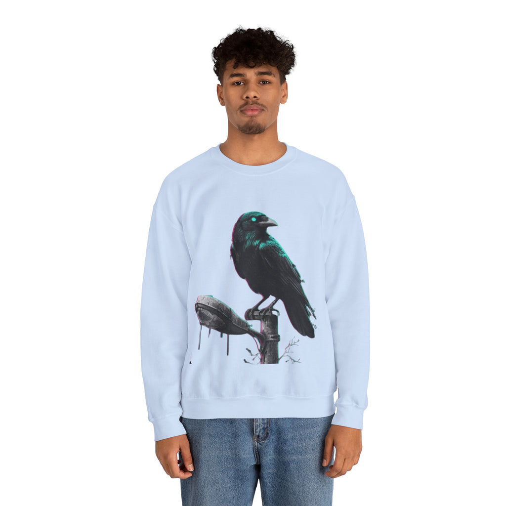 Raven Perch Crewneck Sweatshirt – Gothic Crow Graphic Pullover