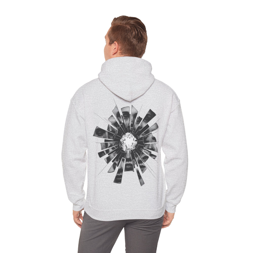 Hoodie — Monochrome Geometric Starburst Back Print