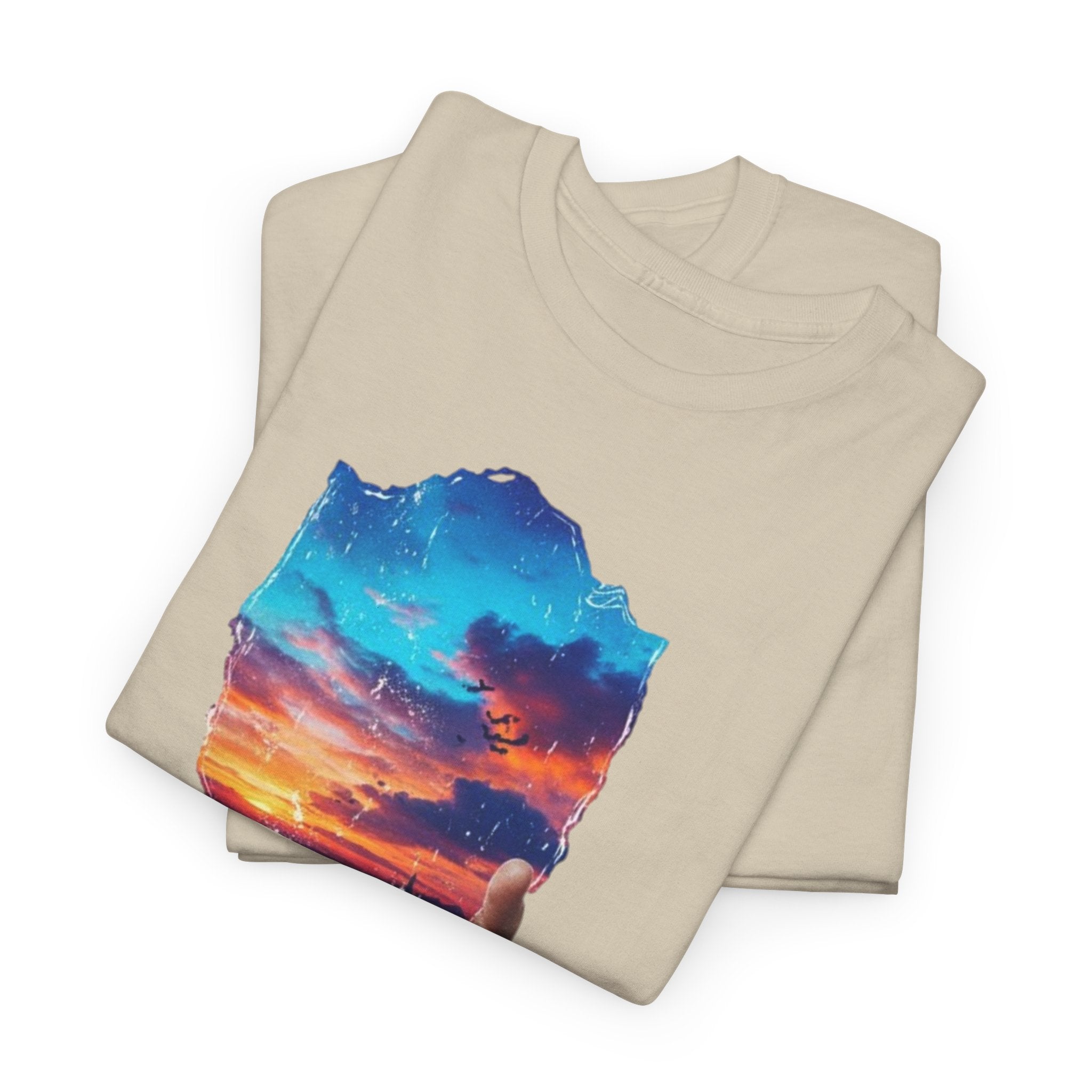 Sunset in Hand T-Shirt — Dreamy Sky Graphic Tee