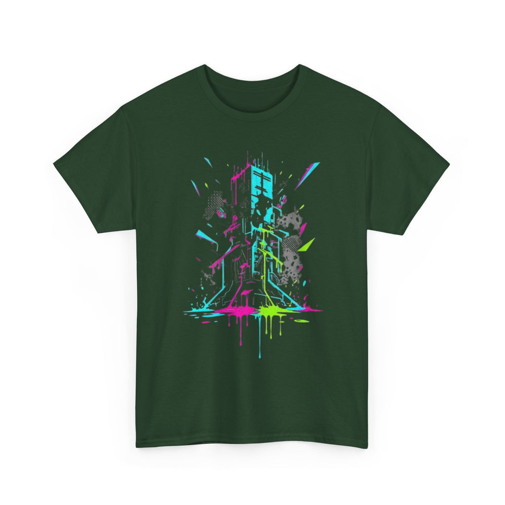 Neon Arcade Tower T-Shirt — Retro Gaming Graffiti Tee