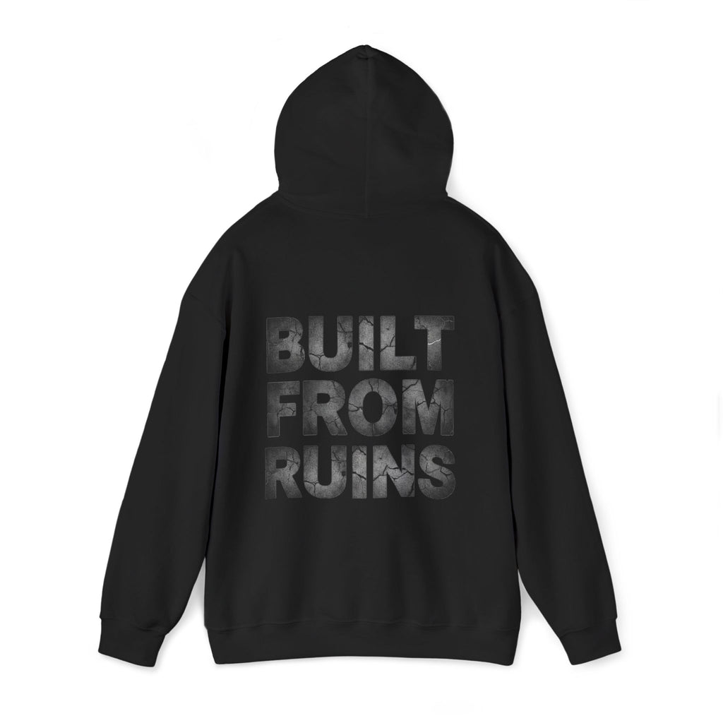 Hoodie — 'OBOROX' Front & 'BUILT FROM RUINS' Back Graphic Pullover
