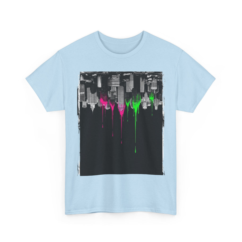 City Drip T-Shirt — Neon Skyline Paint Drip Graphic Tee